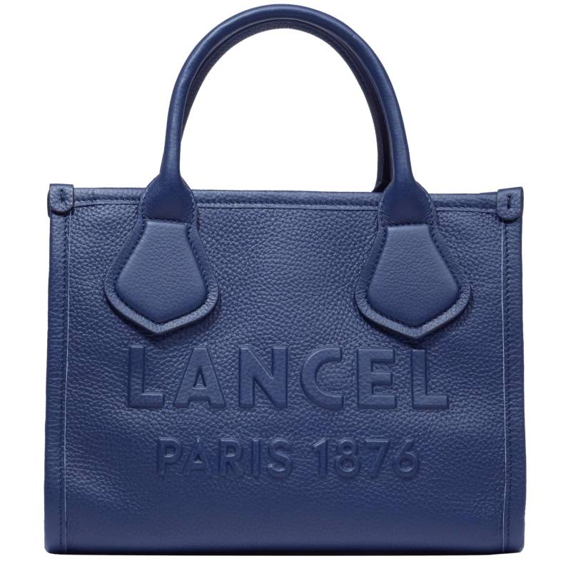 Cabas zippé S Jour de Lancel en cuir grainé A12995 4D couleur outremer, vue de face