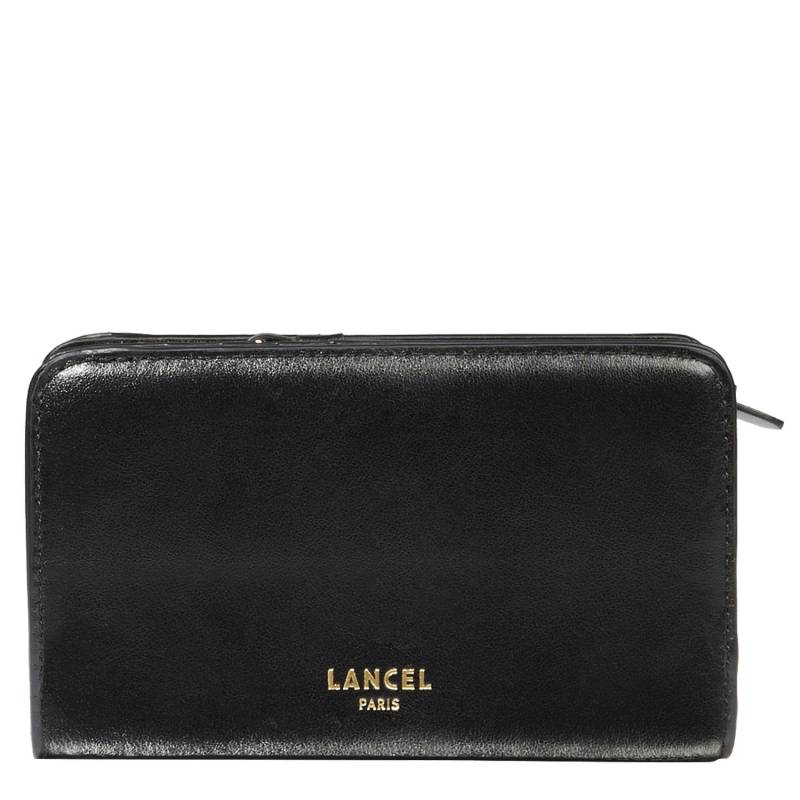 Portefeuille compact Lancel Origami cuir lisse A13423JZTU couleur noir, vue de face