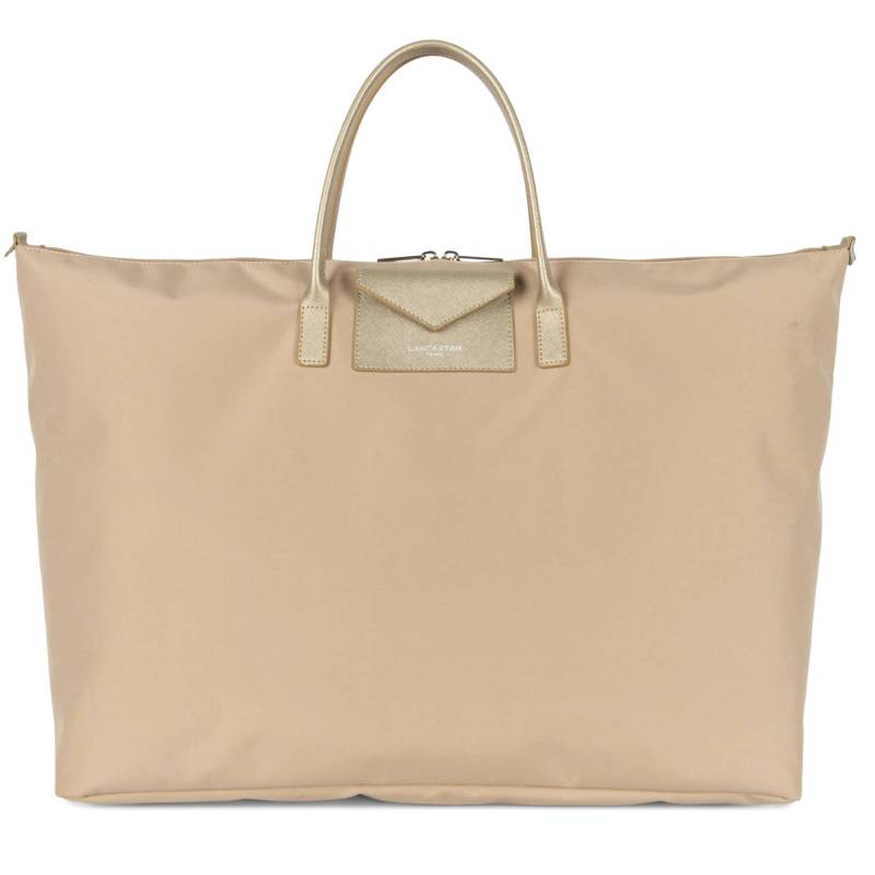 Sac 24/48H Zippé Lancaster Smart KBA 	 516-32-BEIGE de couleur beige, vue de face.