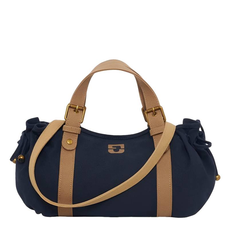 Sac porté main Gerard Darel Le 18H en toile canvas DBS67Z4502115, couleur Marine/Tan