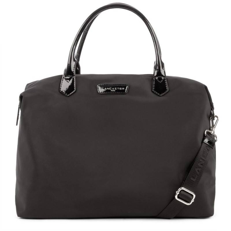 Sac à main moyen Lancaster Basic Verni 514-67 couleur noir vue de face