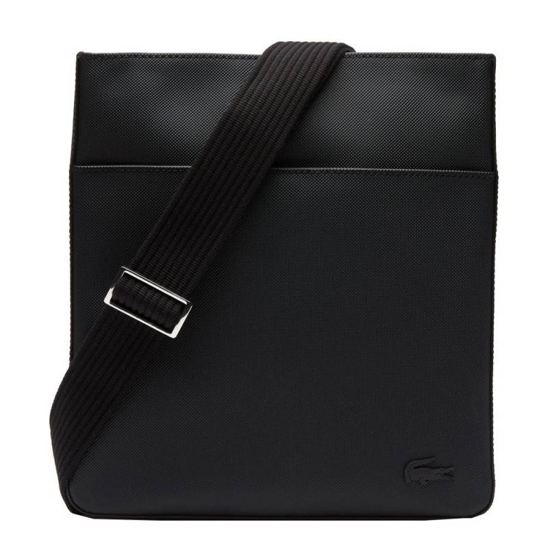 Sac porté travers Lacoste Men's Classic NH2850HC 000 couleur noir vue de face.