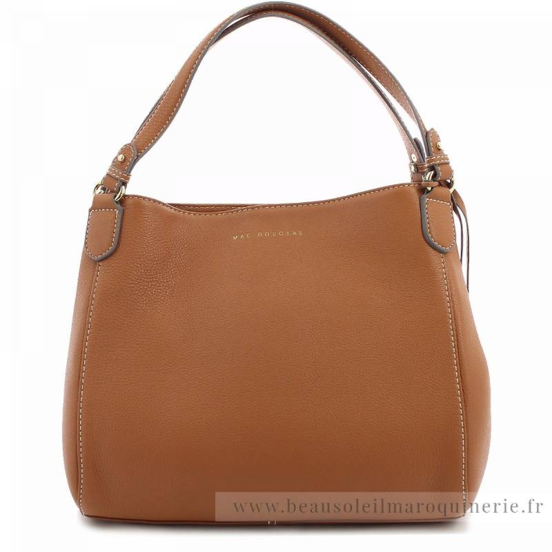 Sac porté épaule cuir grainé Mac Douglas Dulcine Romy VG91 Châtain