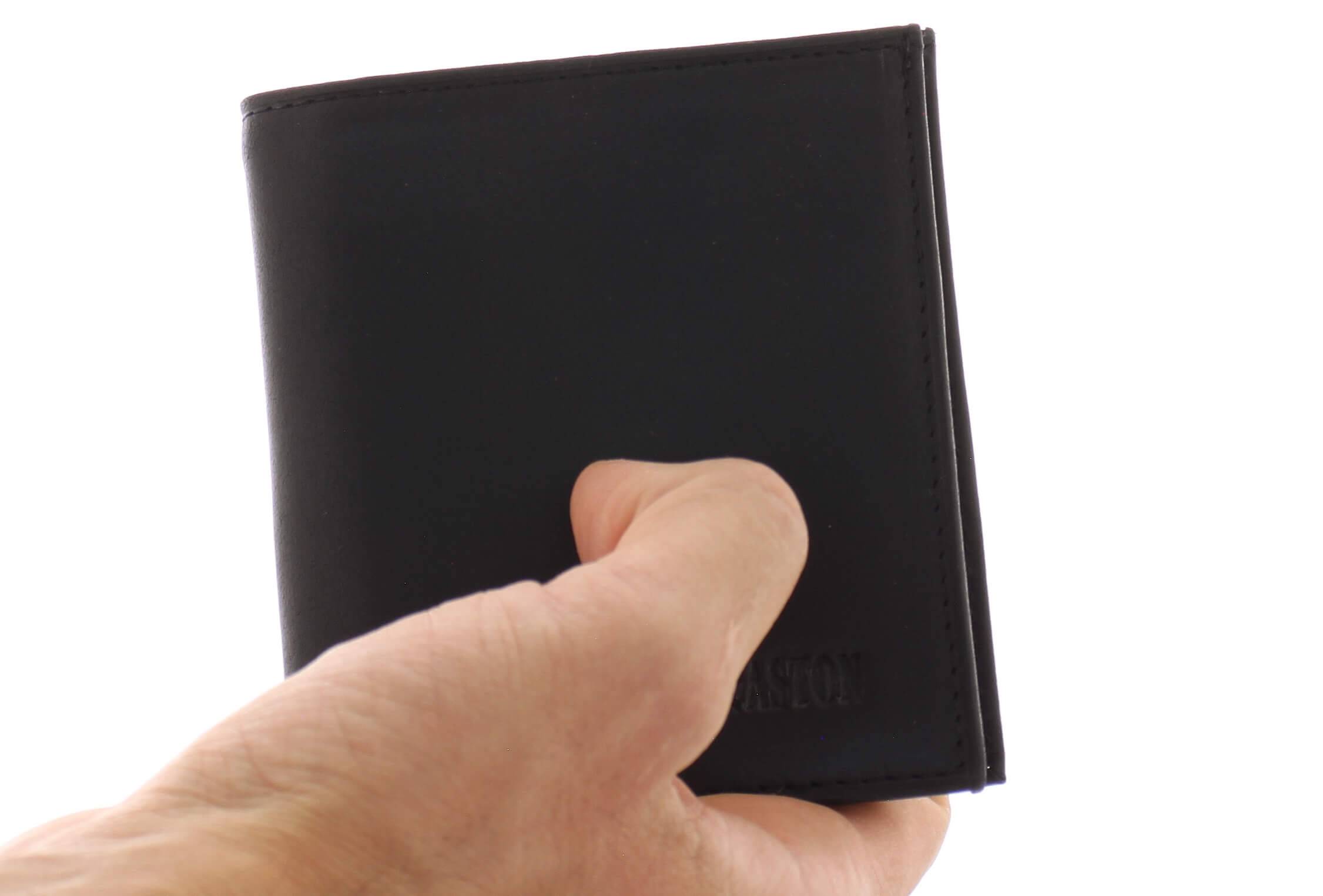 porte-cartes en cuir Arthur & Aston 94702 A couleur noir porté main