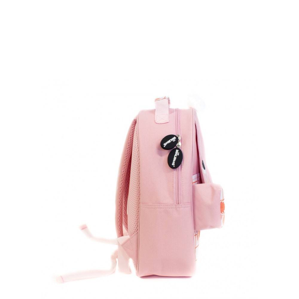 Petit sac à dos 32 cm Les Deglingos Pomelos l'autruche 31029 couleur rose multi vue de droite.