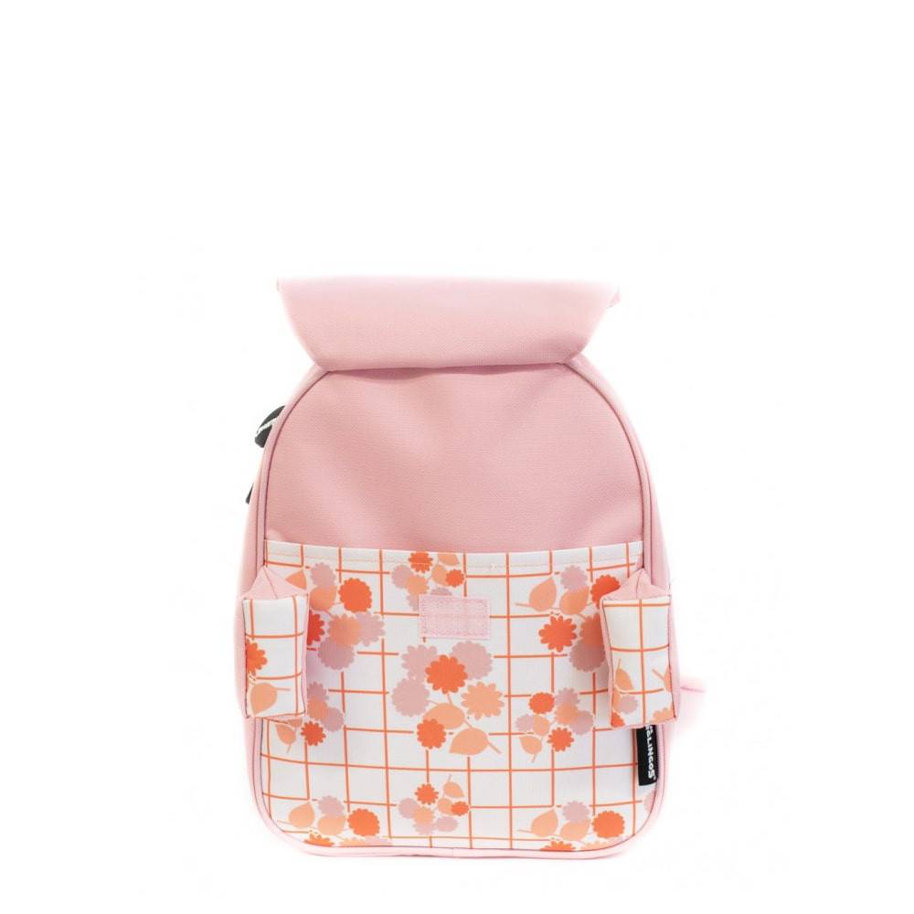 Petit sac à dos 32 cm Les Deglingos Pomelos l'autruche 31029 couleur rose multi vue de face.