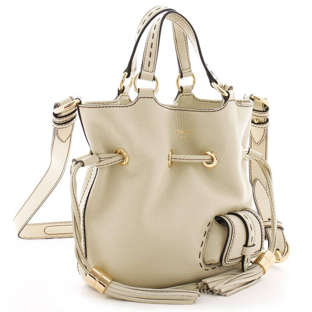 Petit sac seau cuir Lancel Premier Flirt A10109-42 Crème côté