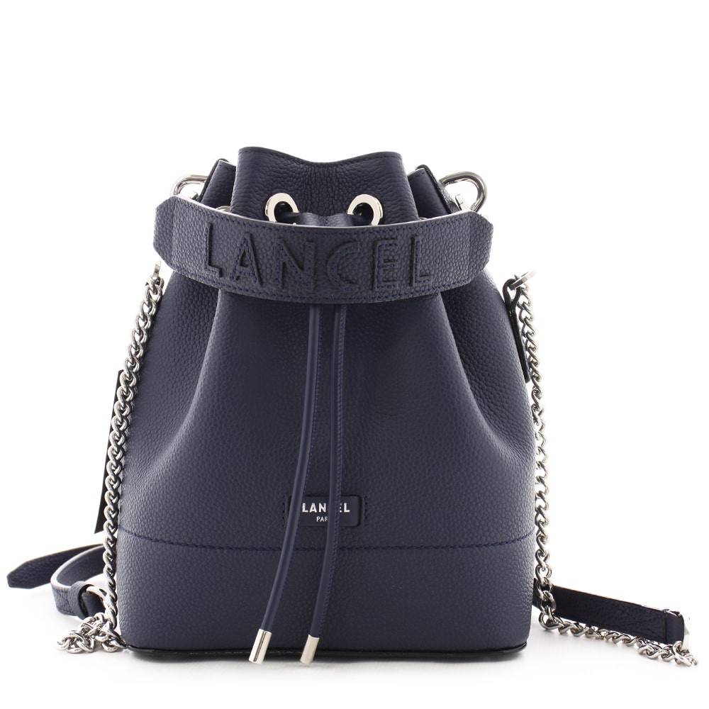 Sac seau cuir grainé Lancel Ninon S A1092280TU Bleu pétrole