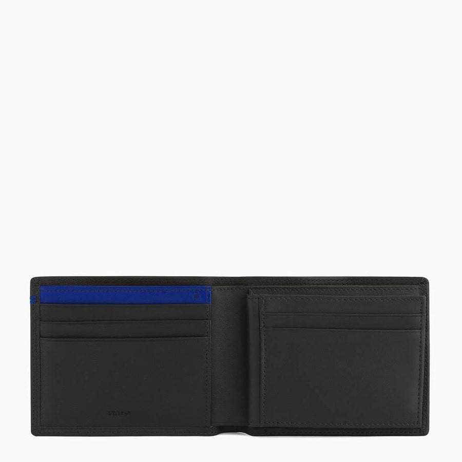 Porte-cartes 2 en 1 avec poches billets Le Tanneur Martin TMIN3541N01 Noir ouvert