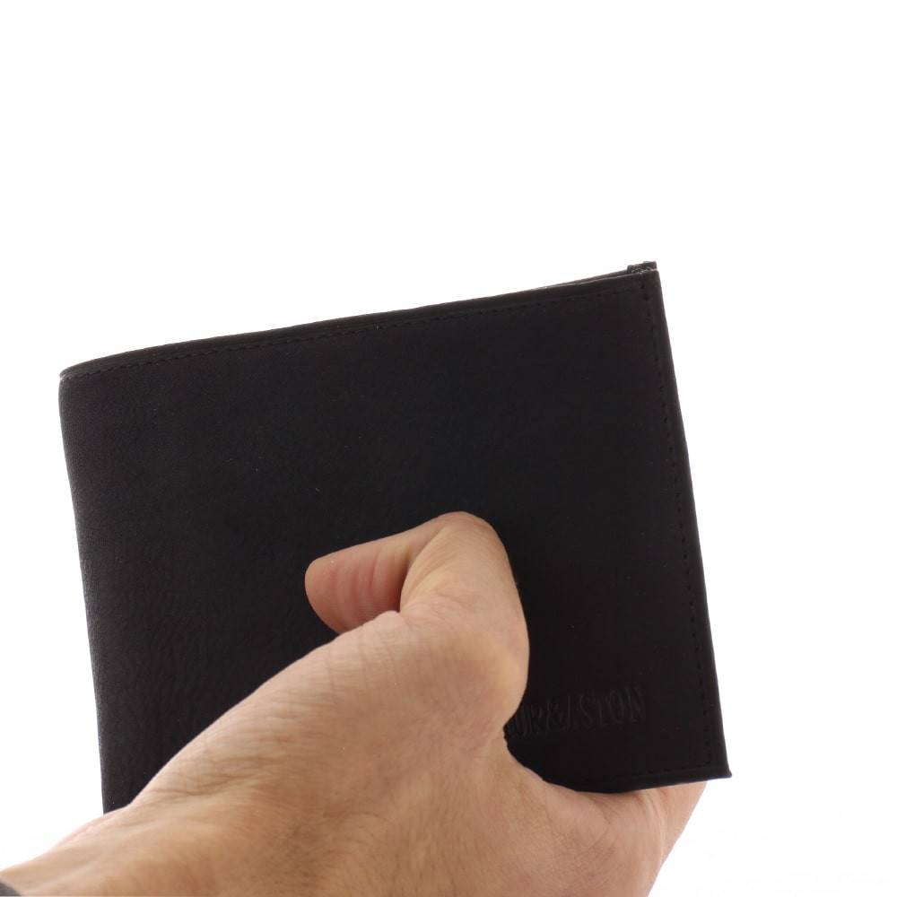 Portefeuille italien en cuir gras Louis 94-573 noir couleur noir porté main
