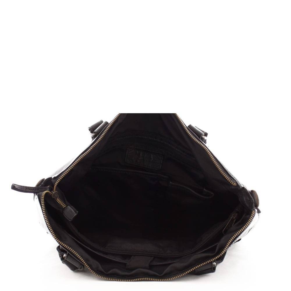 Sac porté épaule + bandoulière Gianni Conti en cuir pleine fleur 4203370 noir intérieur