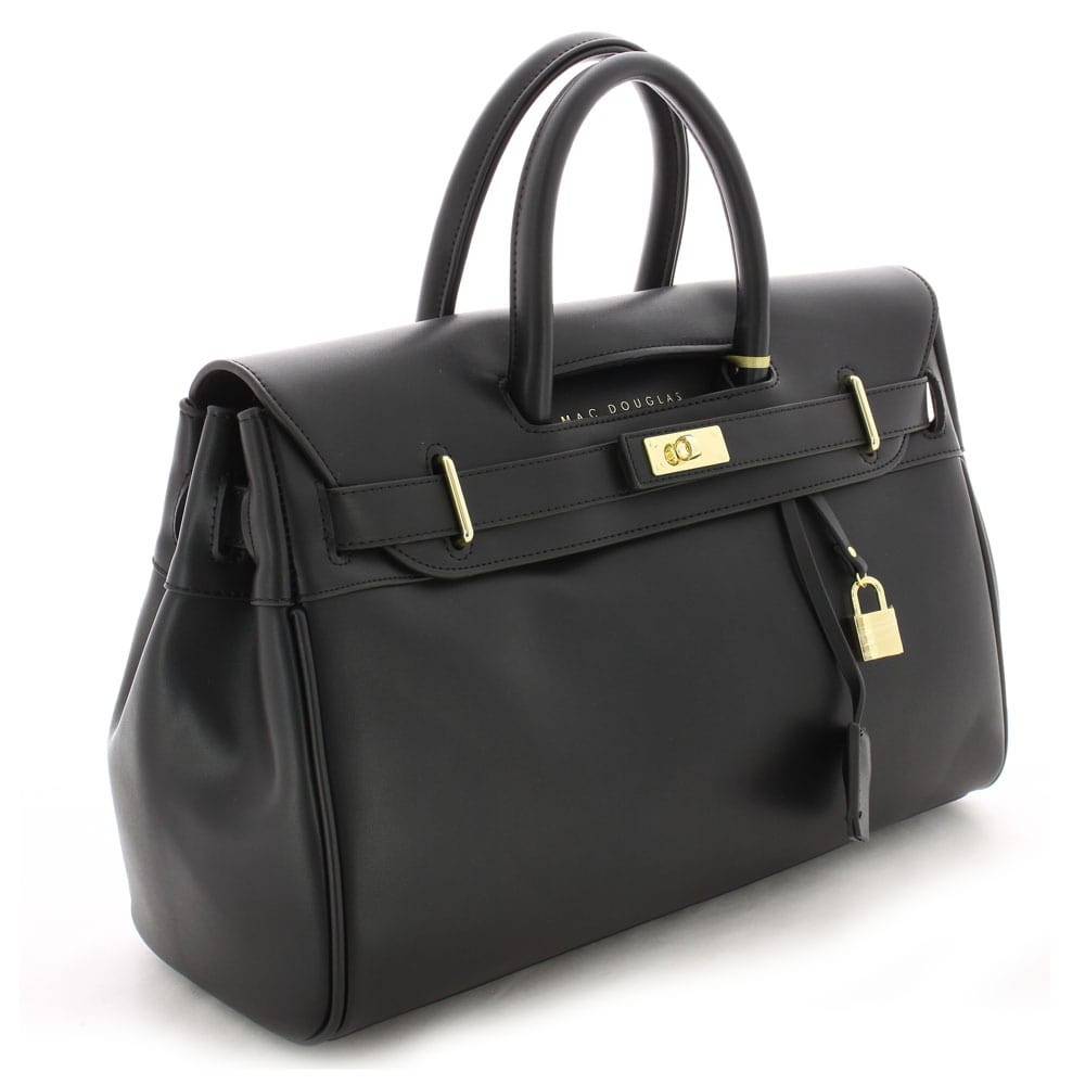 Grand sac porté main Mac Douglas Pyla Meryl S similicuir lisse PYLA-MERY-CS01-S Noir côté