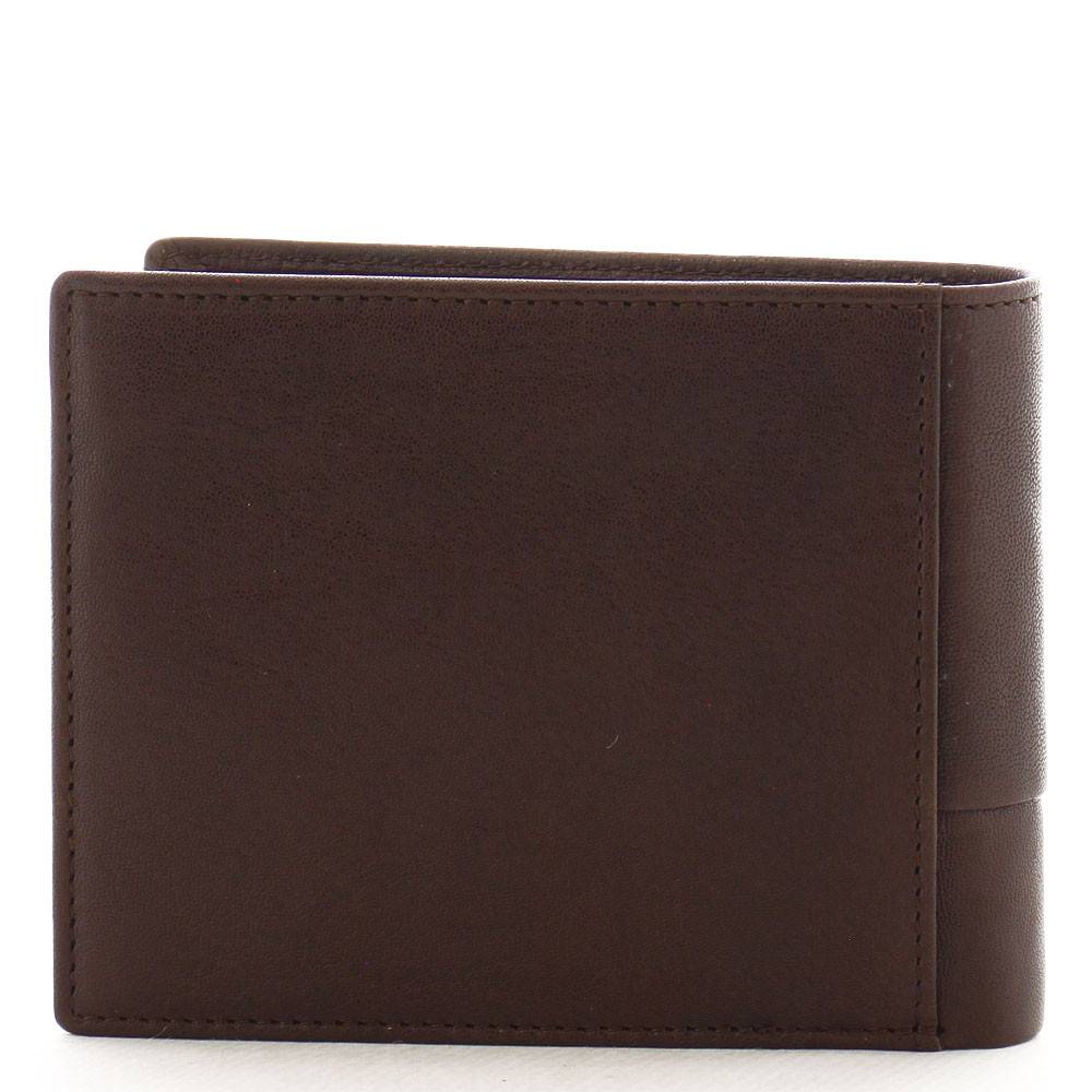Porte-cartes porte monnaie Serge Blanco en cuir ligne Anchorage, référence ANC21044 chocolat dos