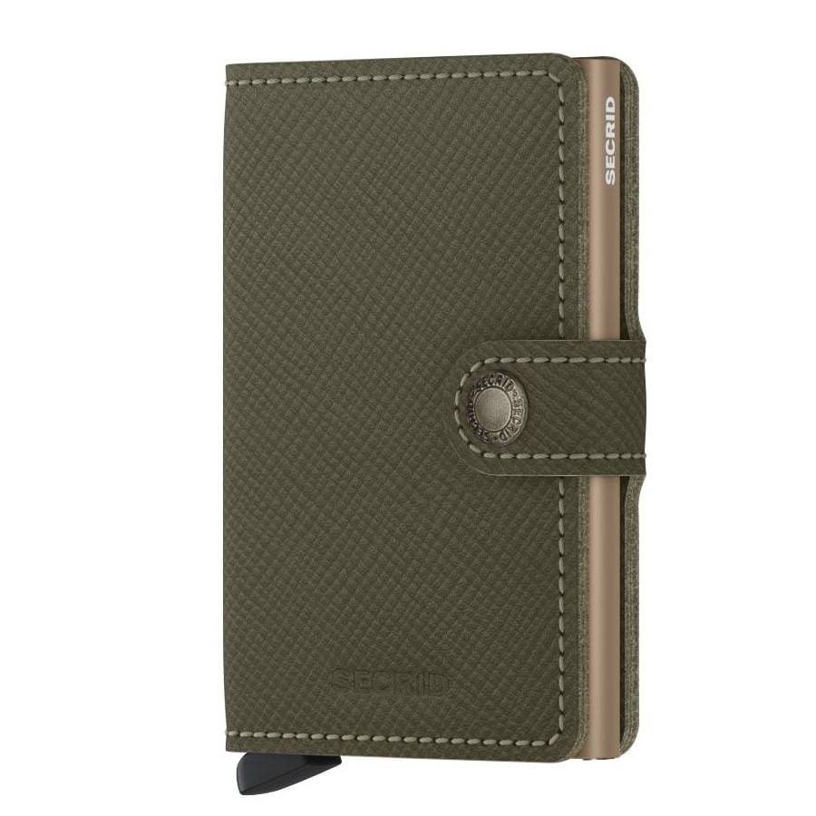 Porte-cartes en cuir Secrid Miniwallet Saffiano MSA-Olive