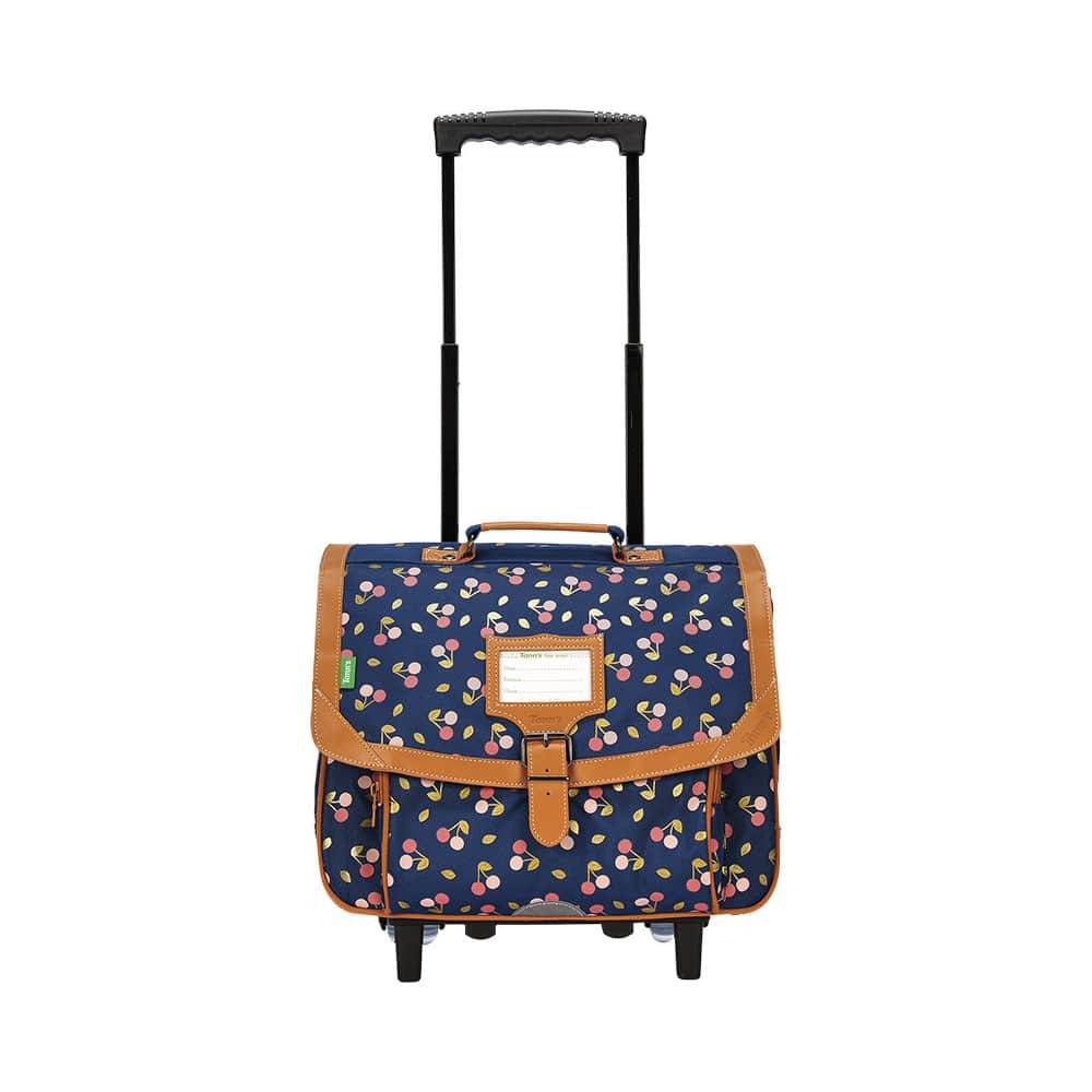 Trolley Tann's Alexa 42242 motif cerise 38 cm de couleur bleu .Vue de face .