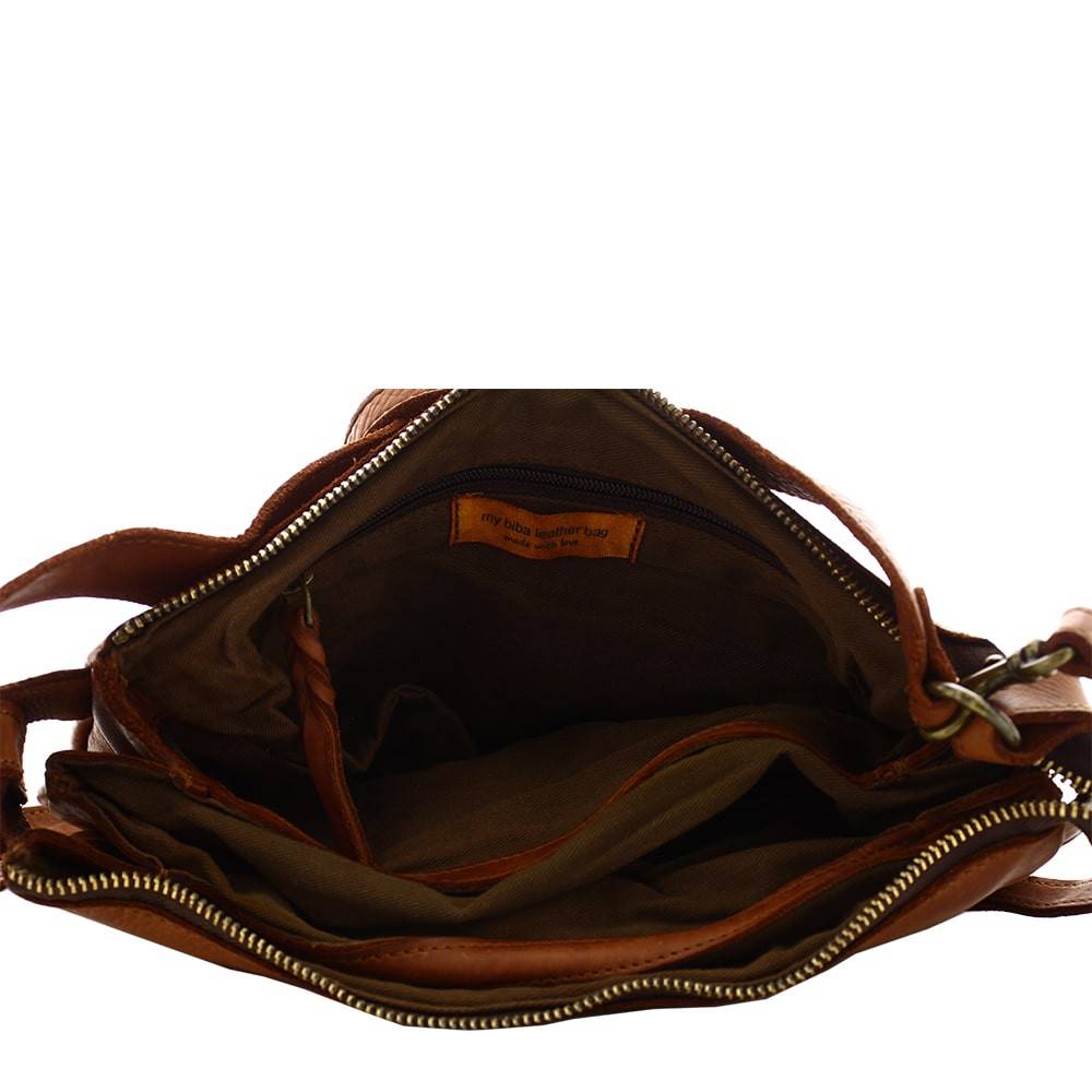 Sac bandoulière Biba Boston BT18 CUERO couleur cognac vue intérieur