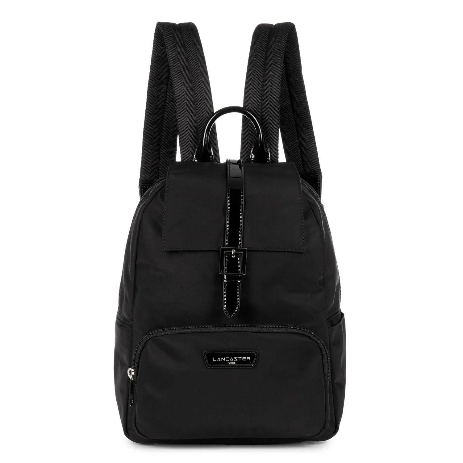 Sac à dos femme Basic Verni Lancaster 514-86 couleur noir vue de face