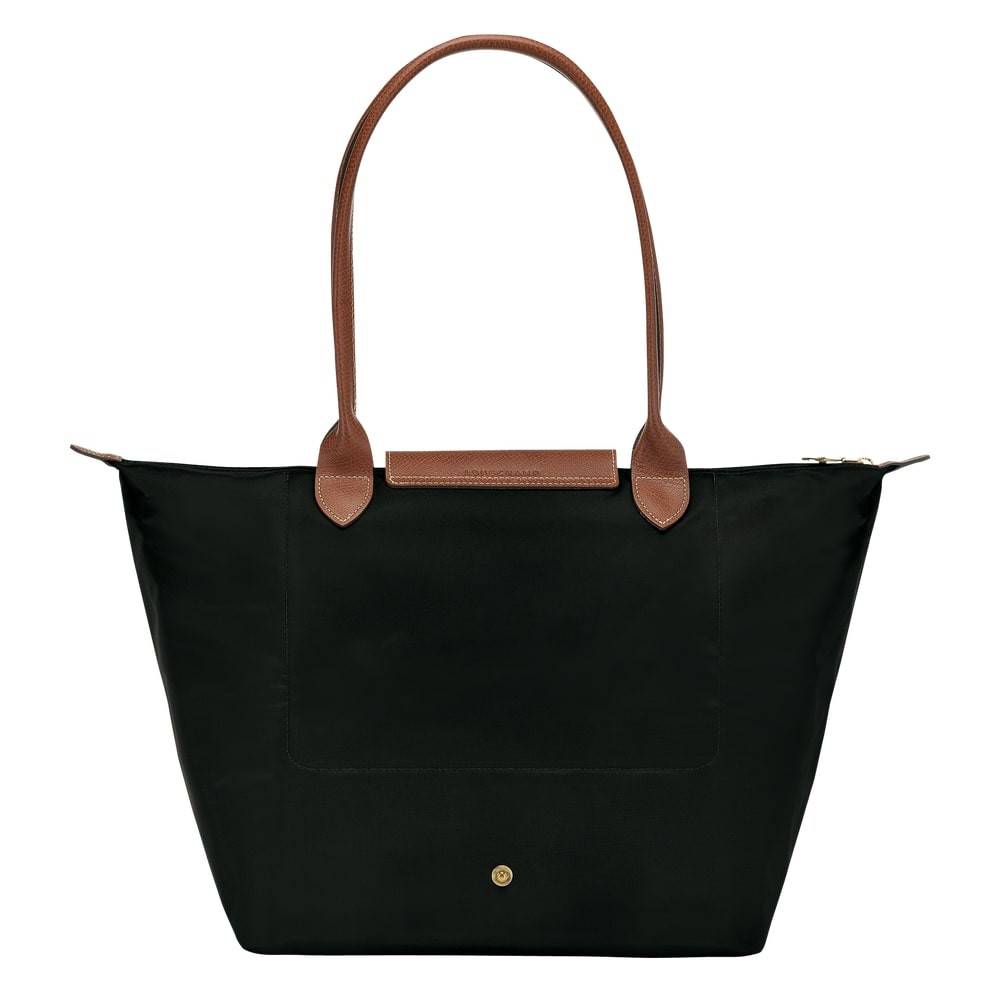 Grand sac shopping L Longchamp Le Pliage Original L1899089001 Noir vue de dos avec bouton pression