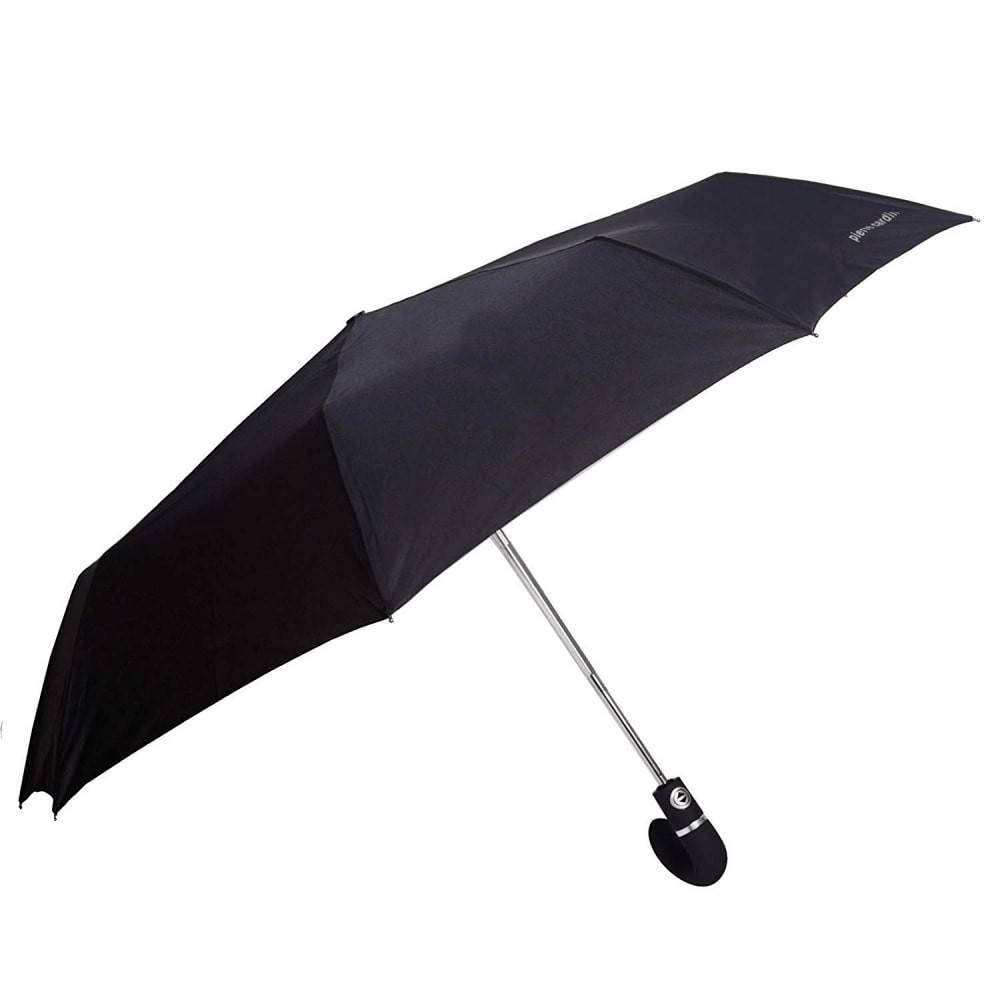 Pierre Cardin automatique ouvert court poignée logo argenté gents parapluie en noir 