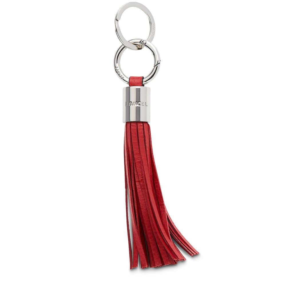 Porte-clés pompon Lancel Premier Flirt avec double anneau A10159IRTU Rouge