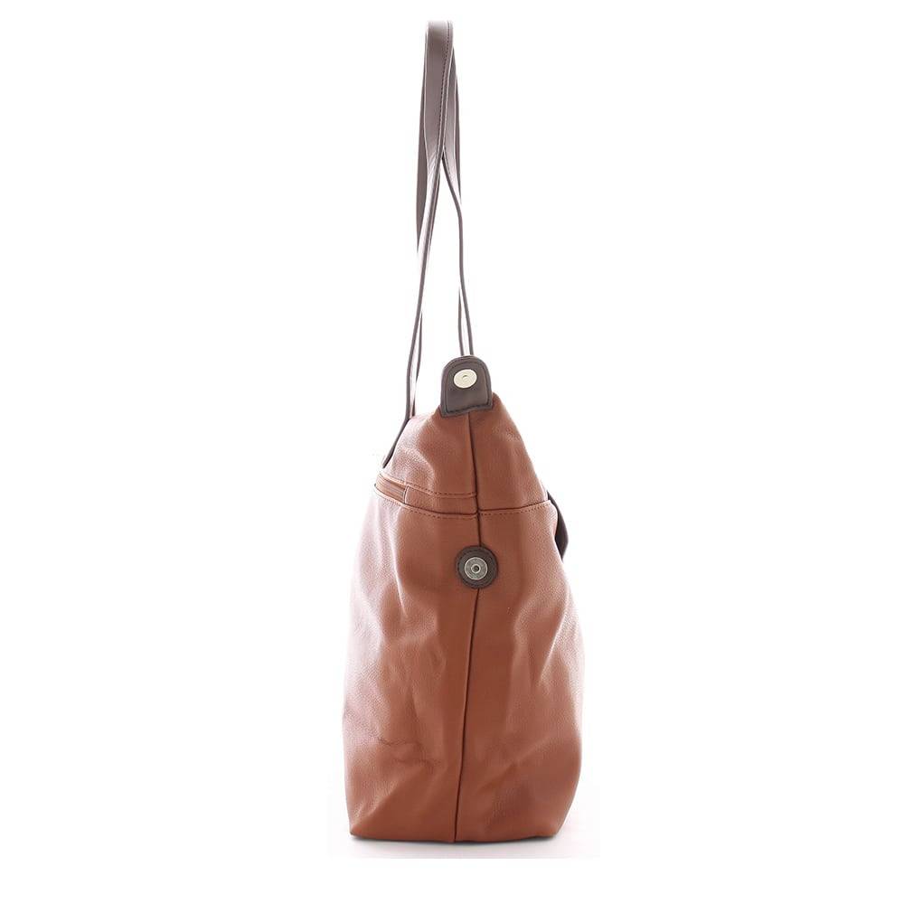 Sac cabas Mocca M2033H04-B couleur cognac vue de côté