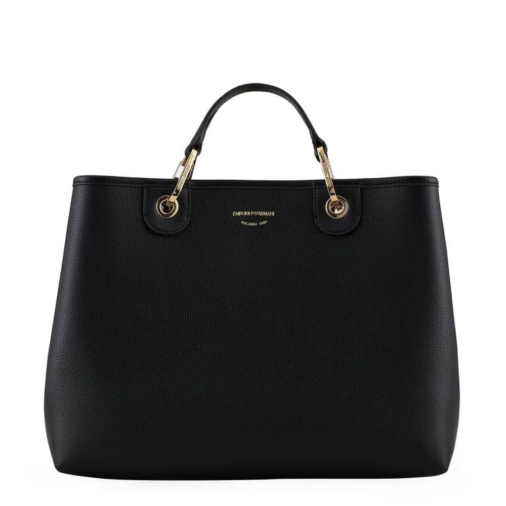 Sac cabas Emporio Armani MyEA Bag modèle moyen Y3D165YFO5B185218 Noir imprimé cerf vue de face