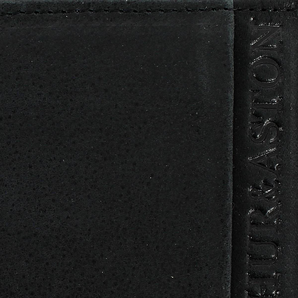 Portefeuille italien Arthur & Aston Diego 1438-499 A couleur noir vue de près logo
