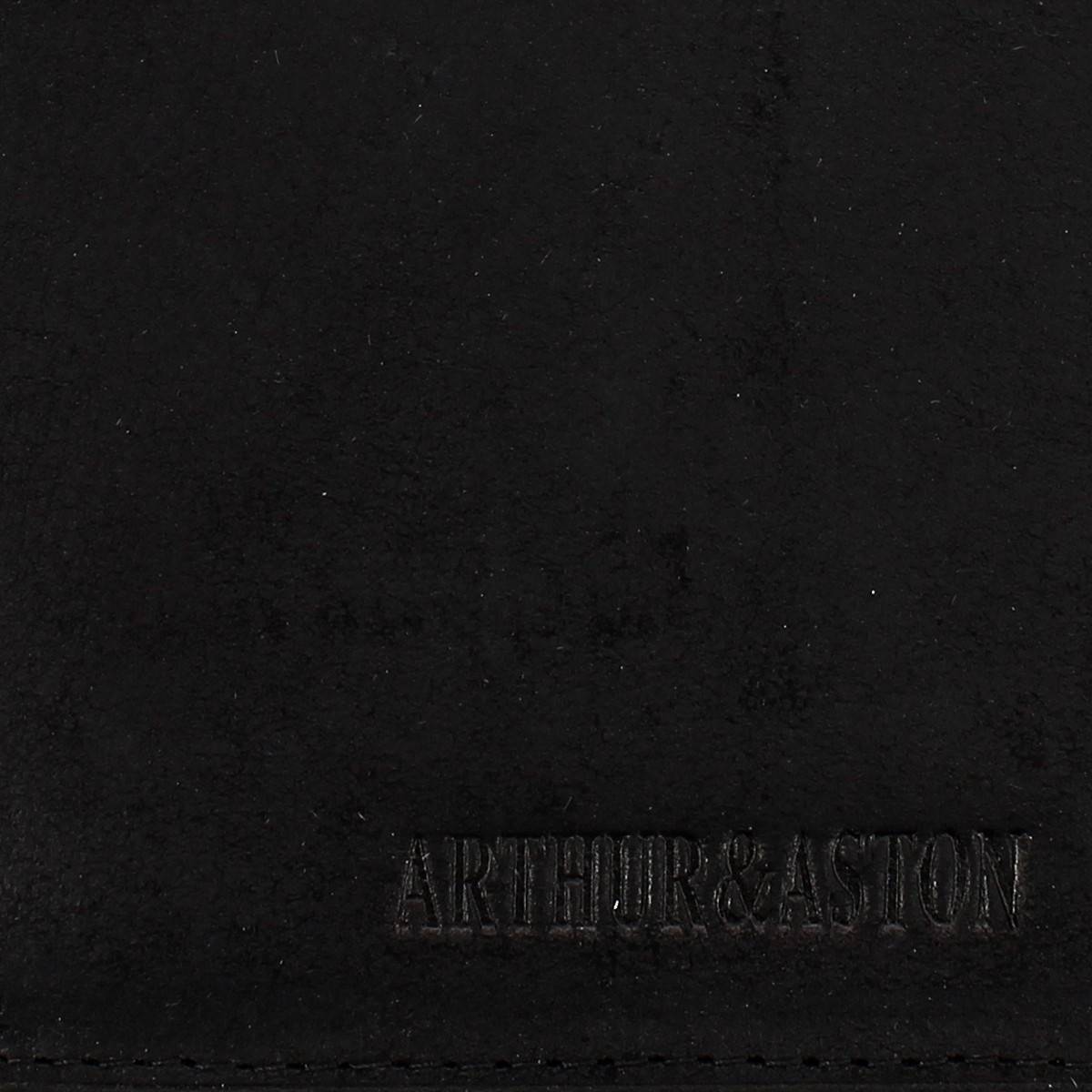 Portefeuille Arthur & Aston Louis 2 volets en cuir gras 94-800 A couleur noir vue du logo