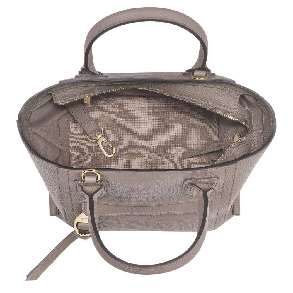 Petit sac porté main S Longchamp Mailbox 10103HTA015 Taupe vue intérieure