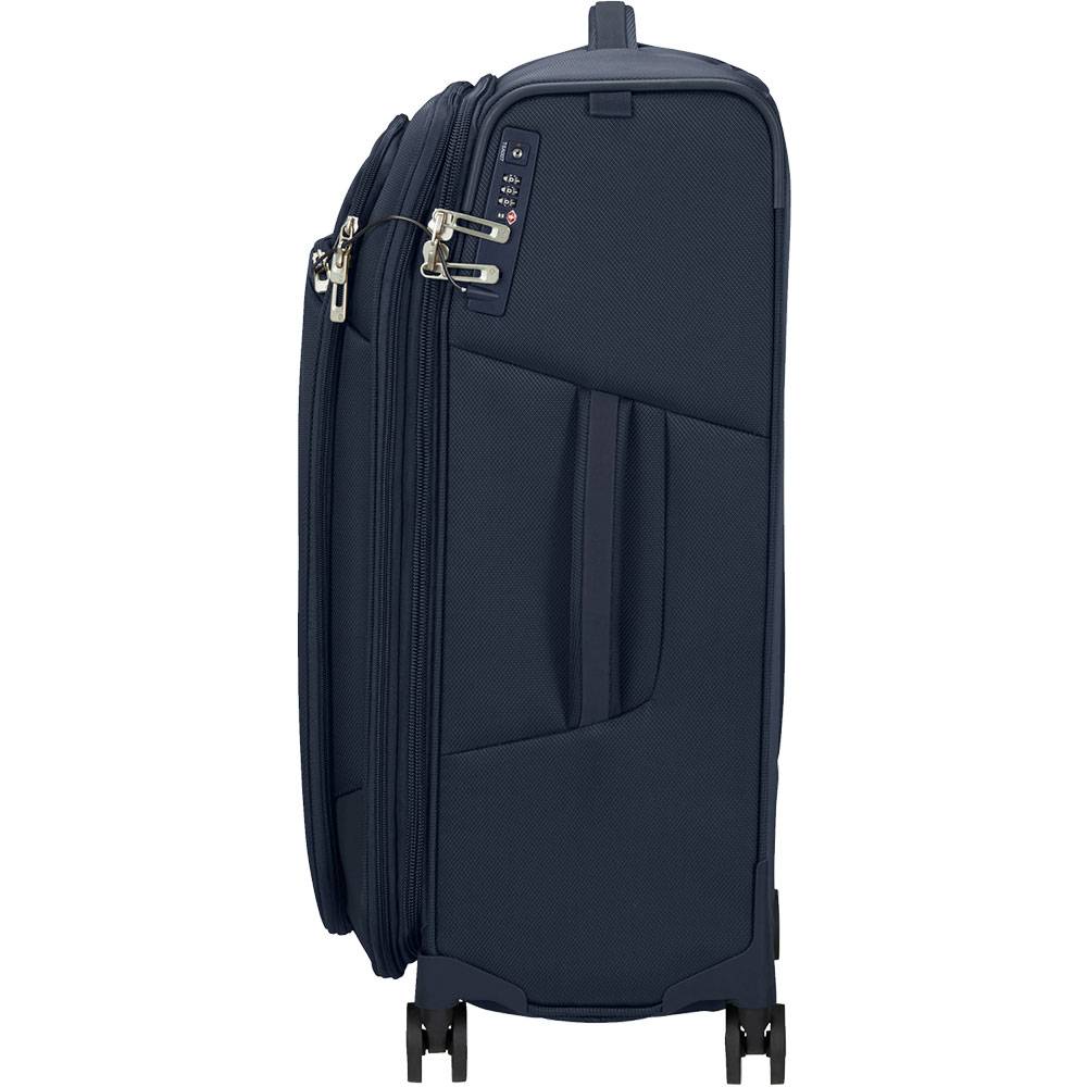 Valise 4 roues extensible Samsonite Respark 143330 1549 de couleur bleu nuit, vue de côté