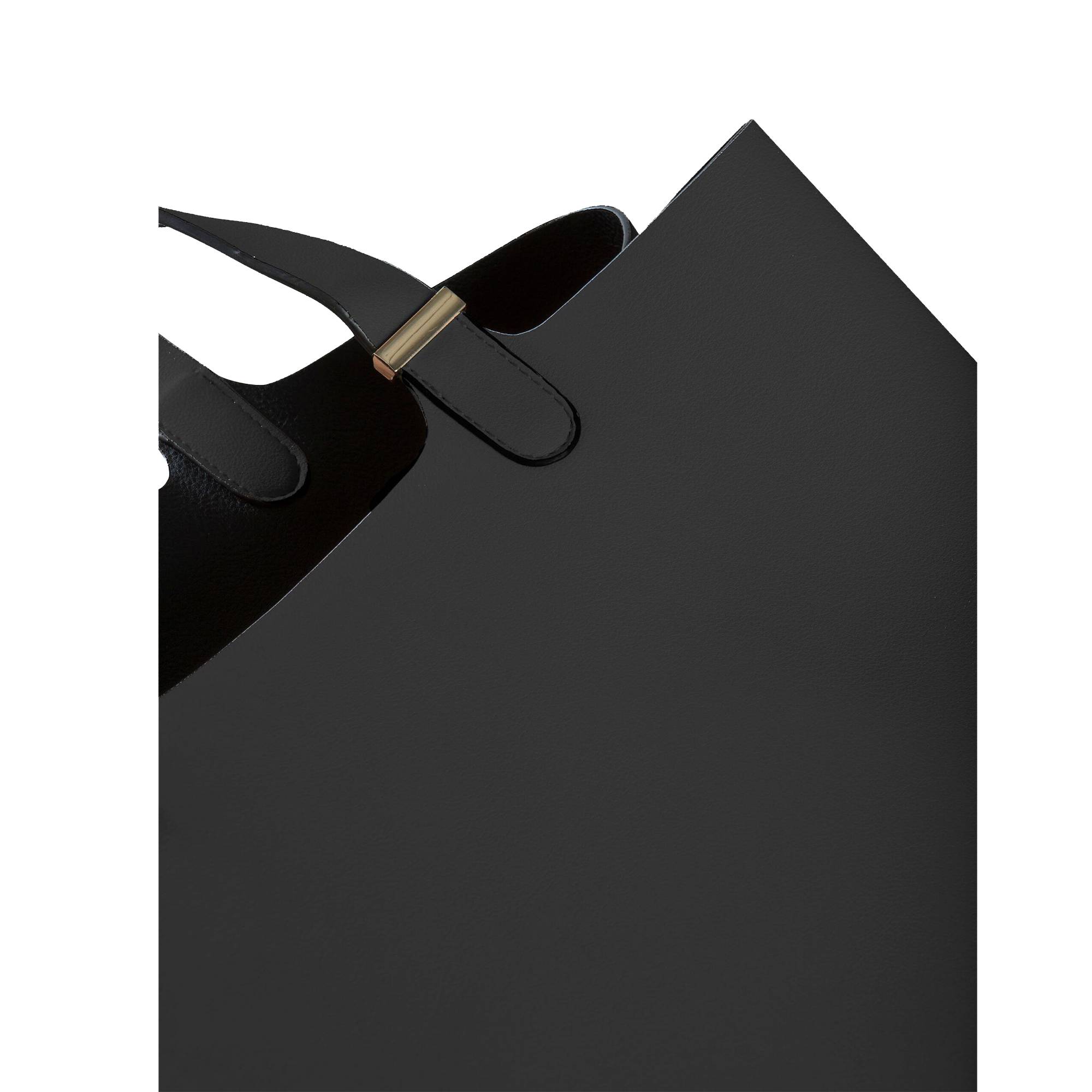 Grand sac shopping Pieces avec pochette Classique 17082685 BLA couleur noir vue de près