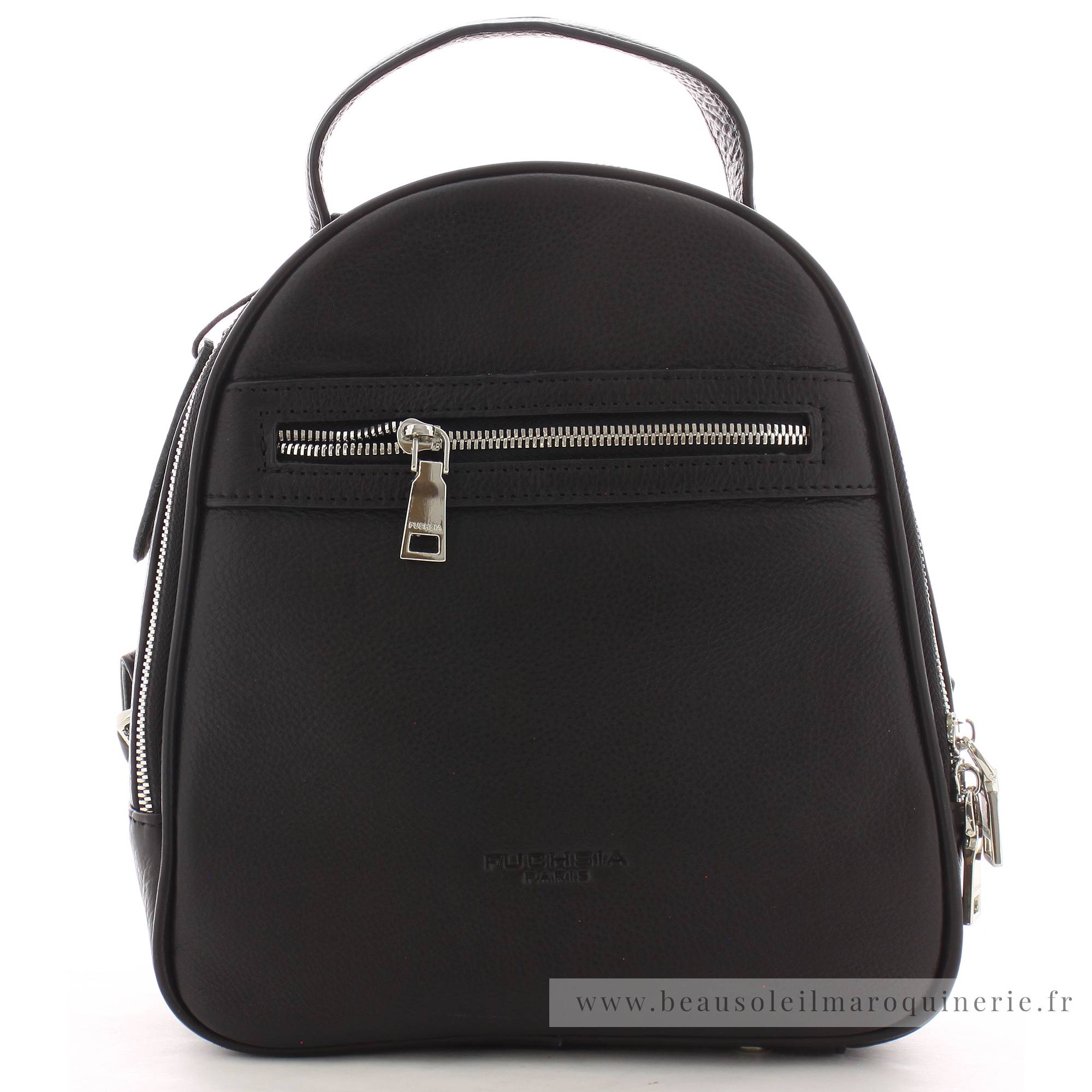 Sac a Dos Femme Fuchsia Louise Cuir Graine F9726 11