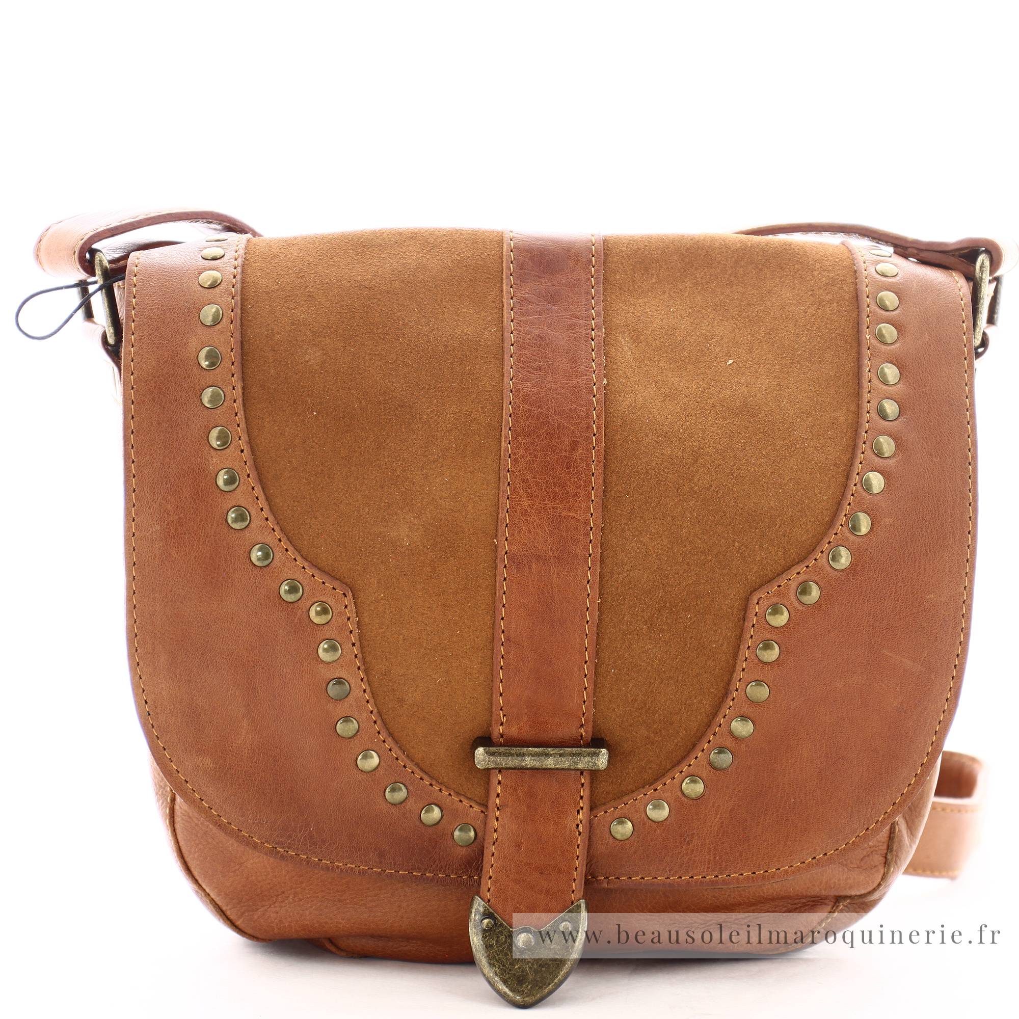 Sac bandoulière bi matière shop