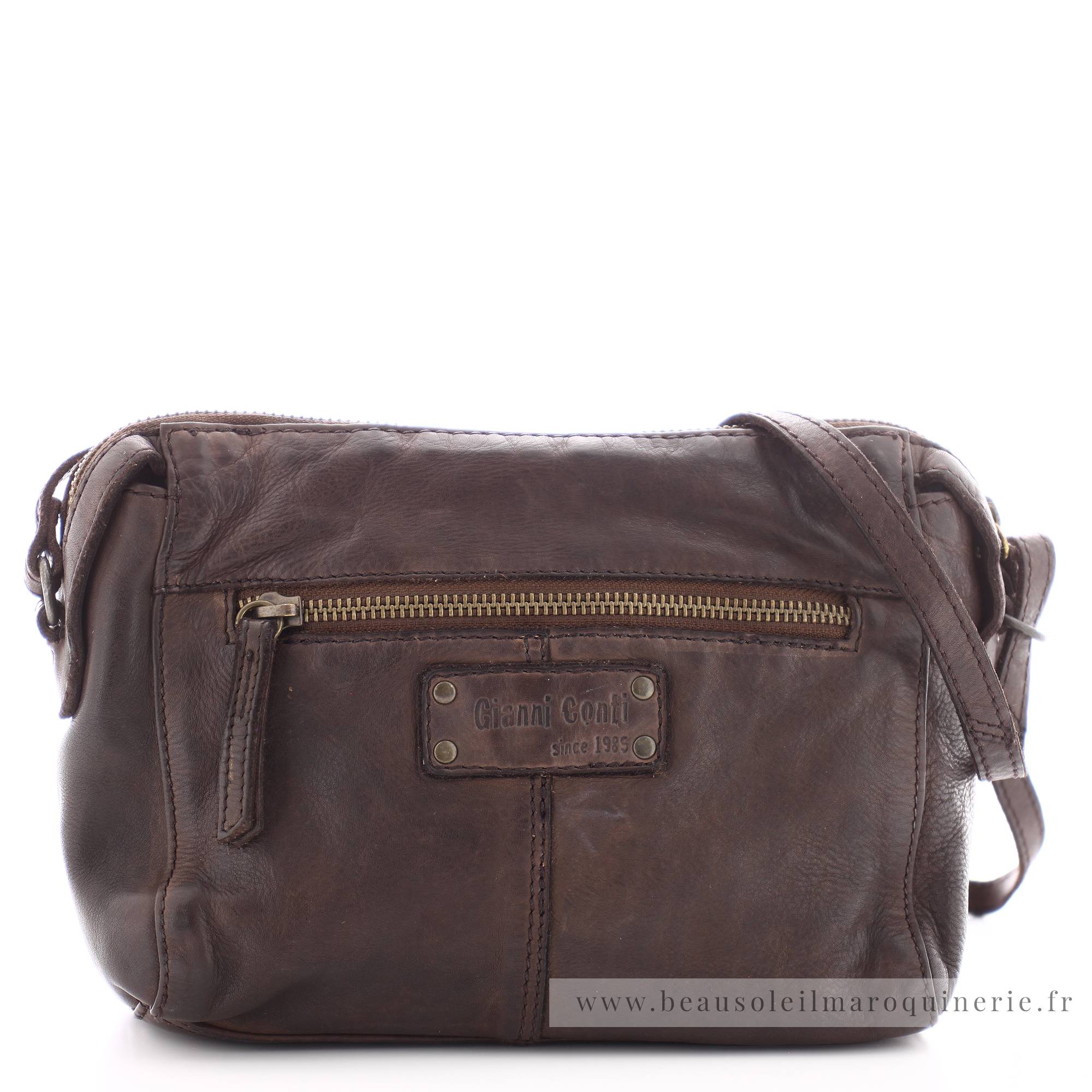 Sac Bandouliere Cloute Gianni Conti Cuir Vintage 4203492
