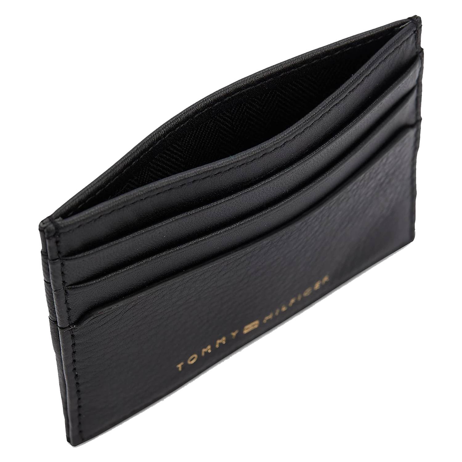 Porte-cartes Tommy Hilfiger en cuir Premium AM0AM10240 BDS noir couleur noir ouvert