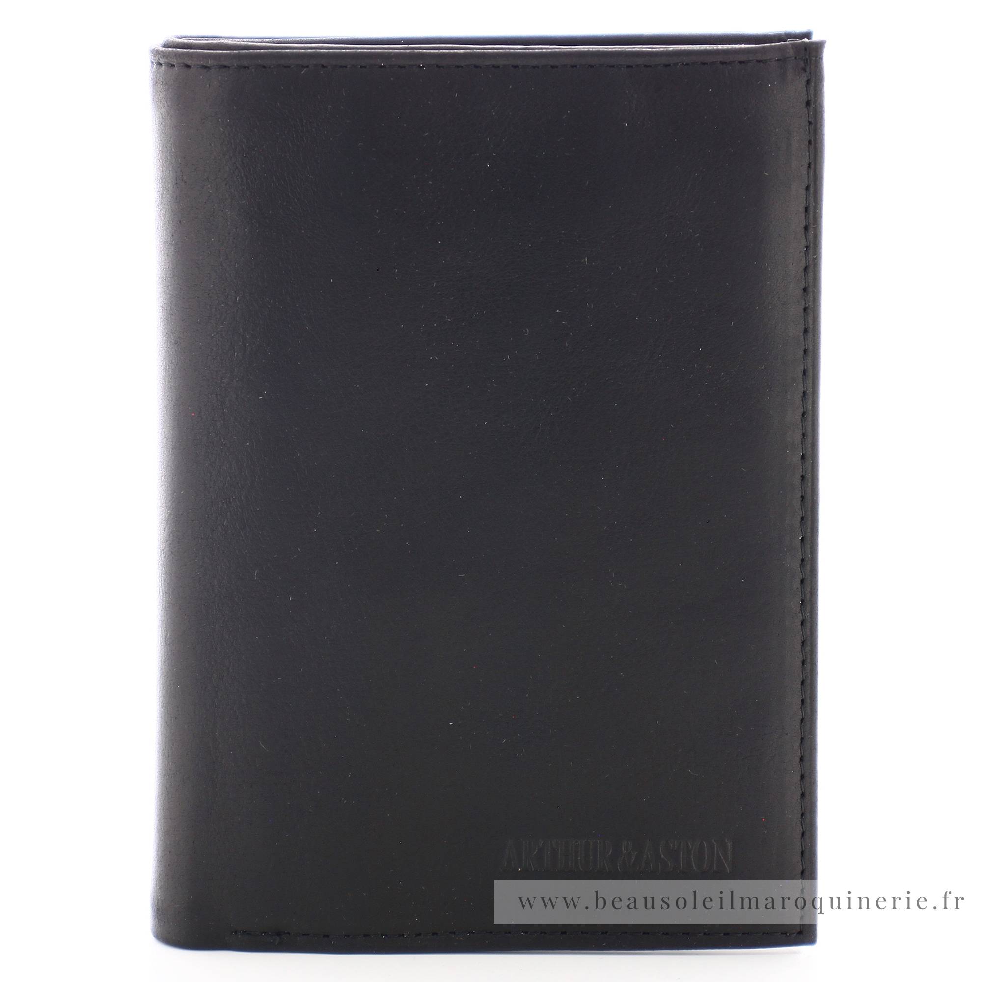 Grand portefeuille cuir gras Arthur & Aston Louis 94-423 Noir couleur noir vue de face