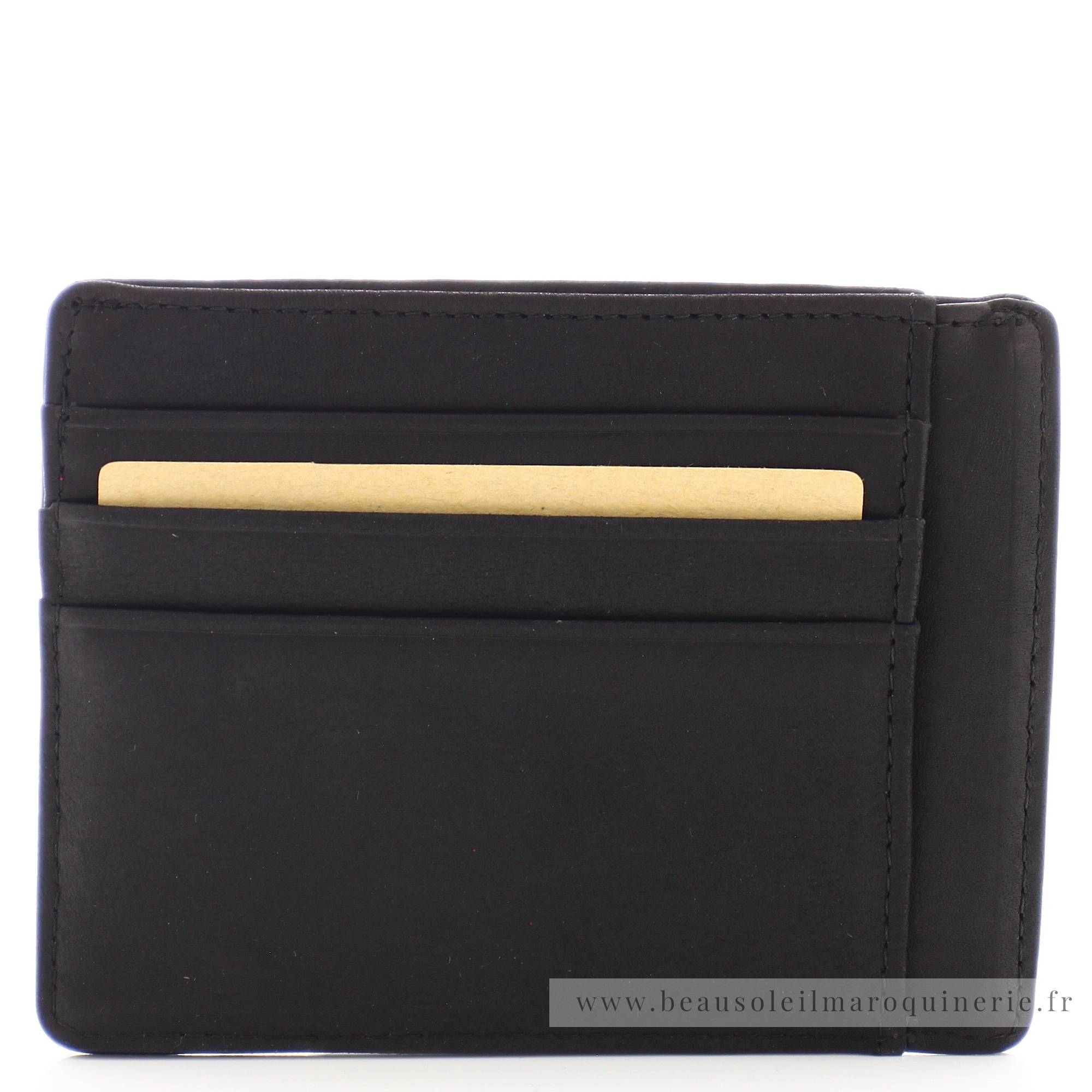 Porte cartes Arthur Aston Louis format mini cuir 94-147A couleur noir, vue de dos