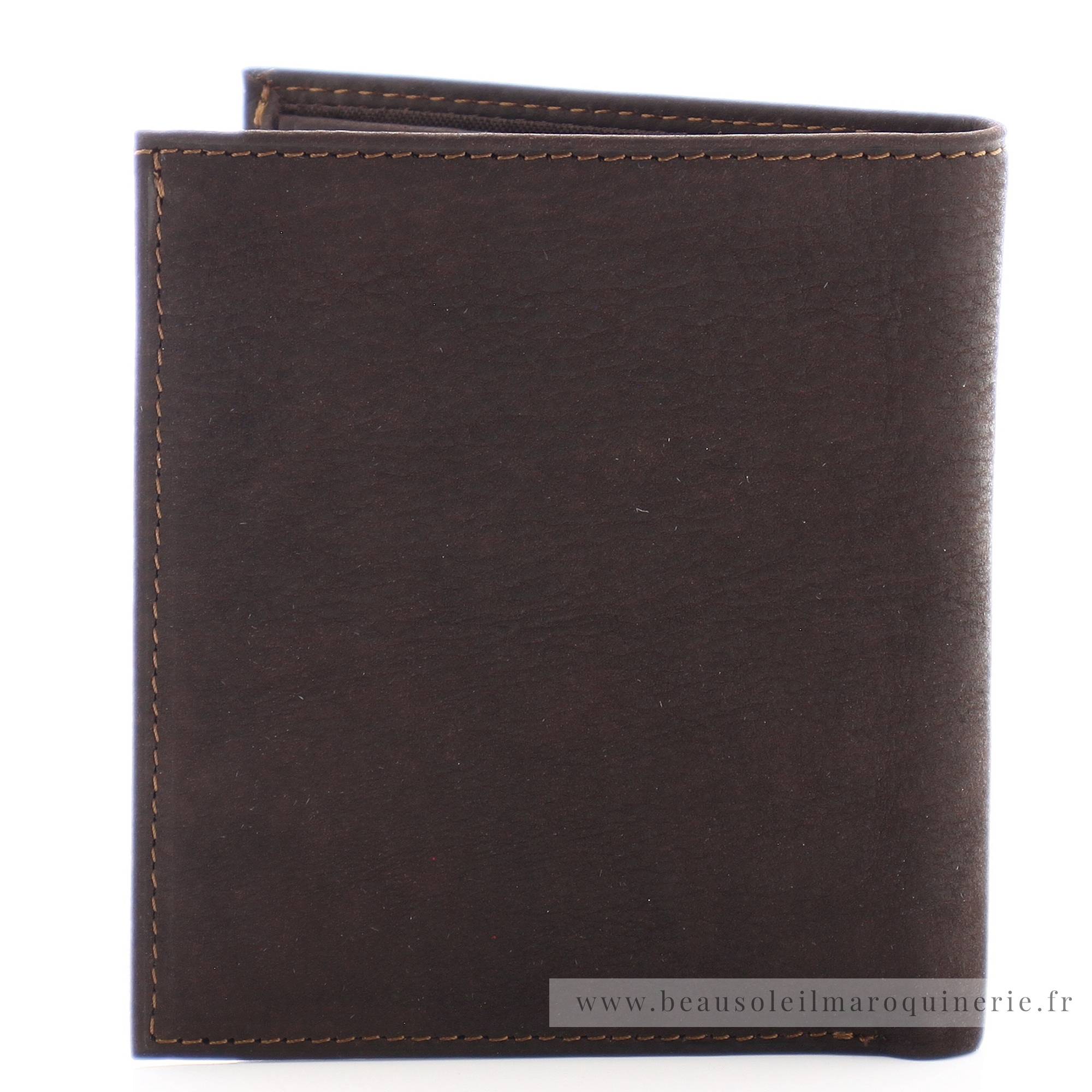 porte-cartes en cuir Arthur & Aston 94702 C couleur châtaigne vue de dos