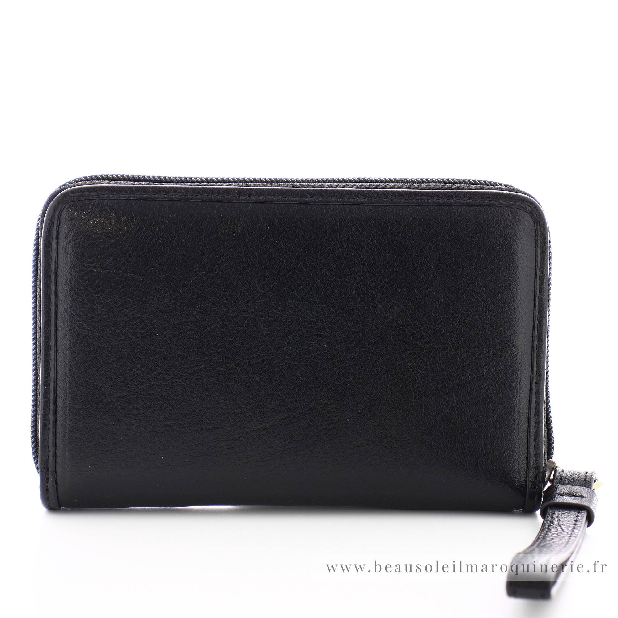 Porte-monnaie zippé Arthur Aston Edith A123-192-A couleur noir, vue de dos
