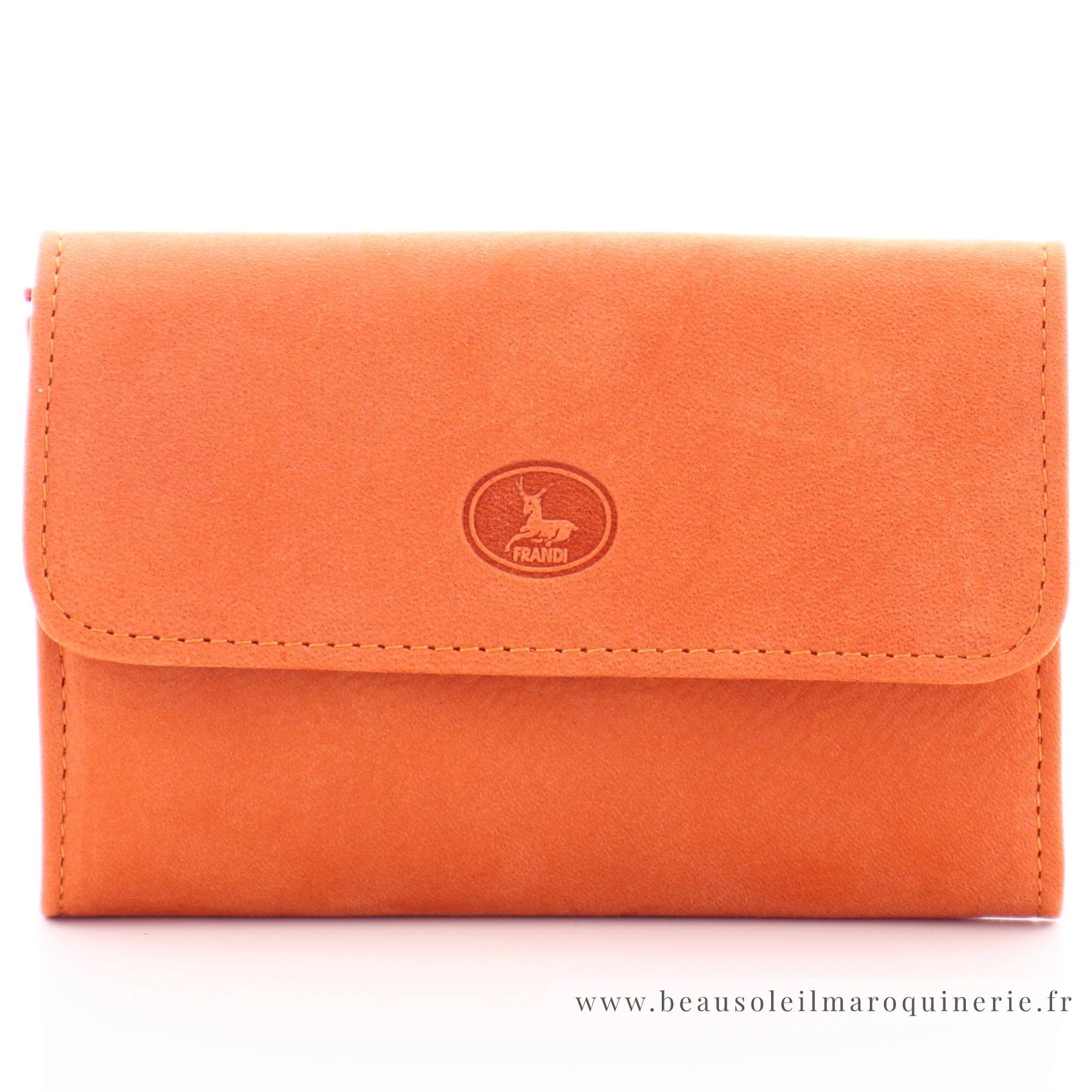 Porte Monnaie Rabat Frandi Nubuck 004.96 ORANGE couleur orange, vue de face