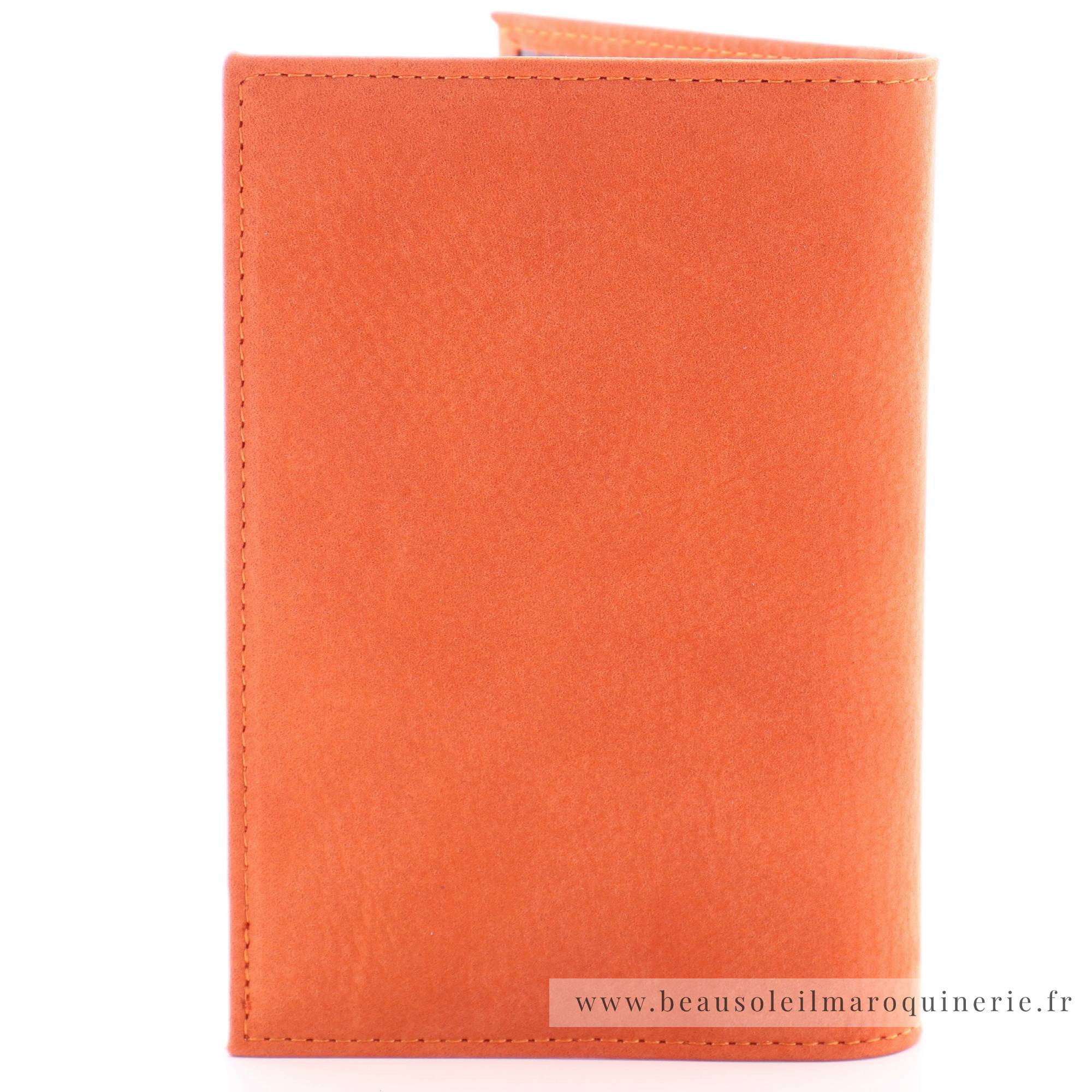 Porte-cartes Frandi multi poches transparentes Nubuck 330.96ORANGE vue de dos