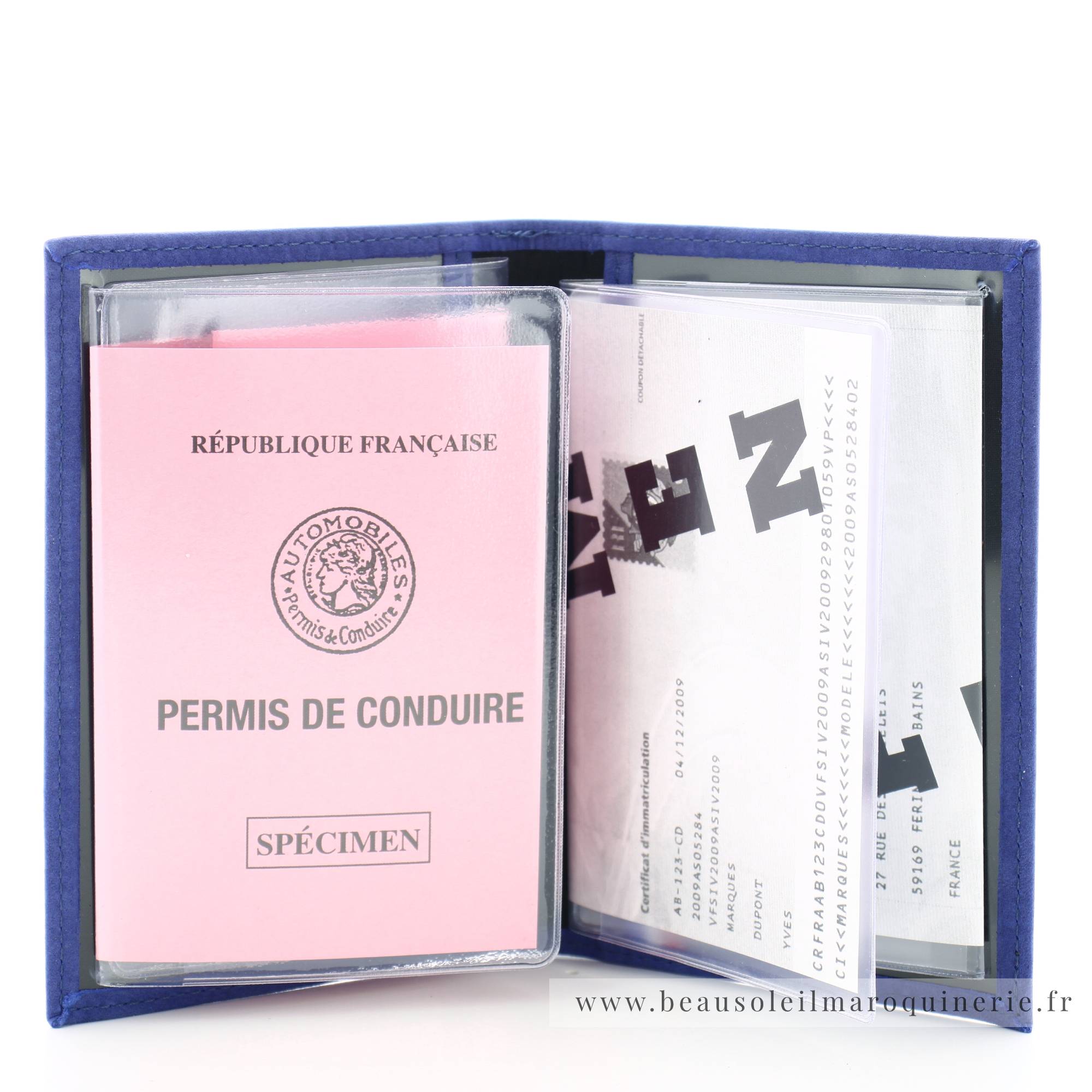 Porte-cartes Frandi multi poches transparentes Nubuck 330.96FRANCE vue intérieur