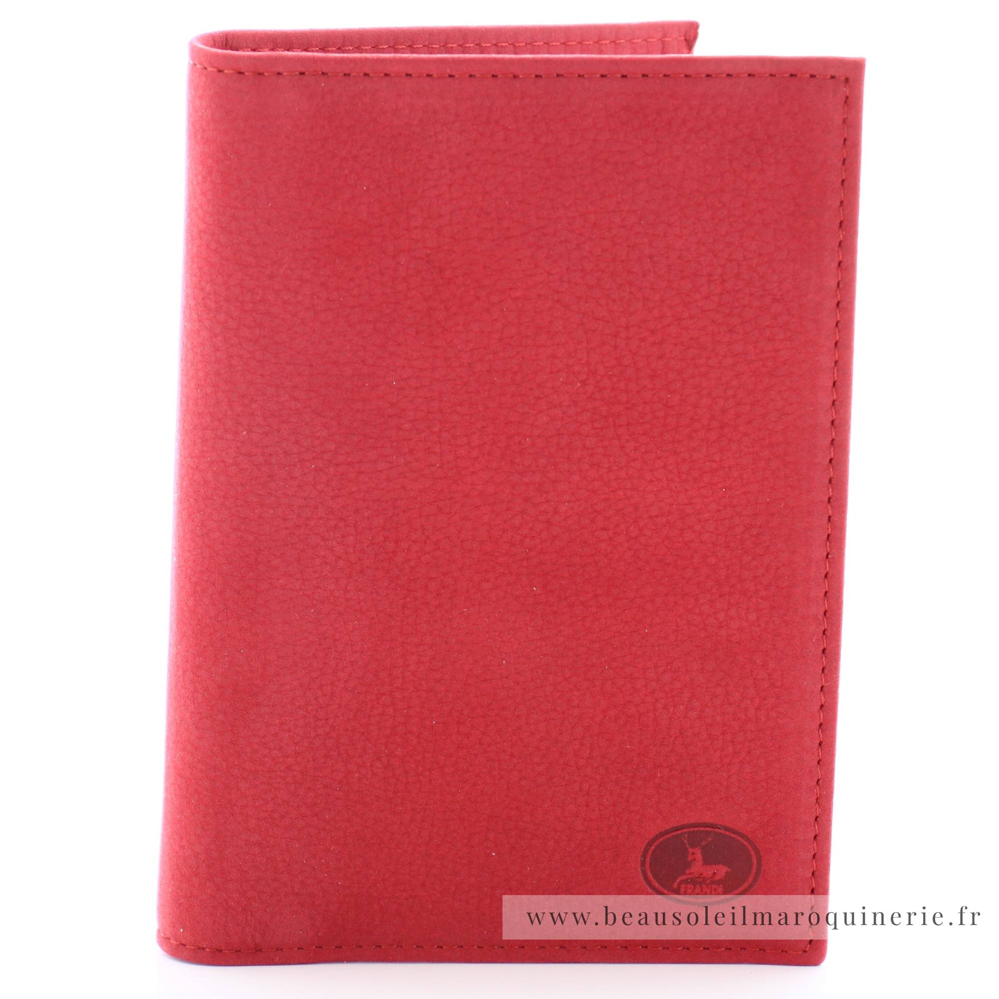 Porte-cartes Frandi multi poches transparentes Nubuck 330.96ROUGE vue de face