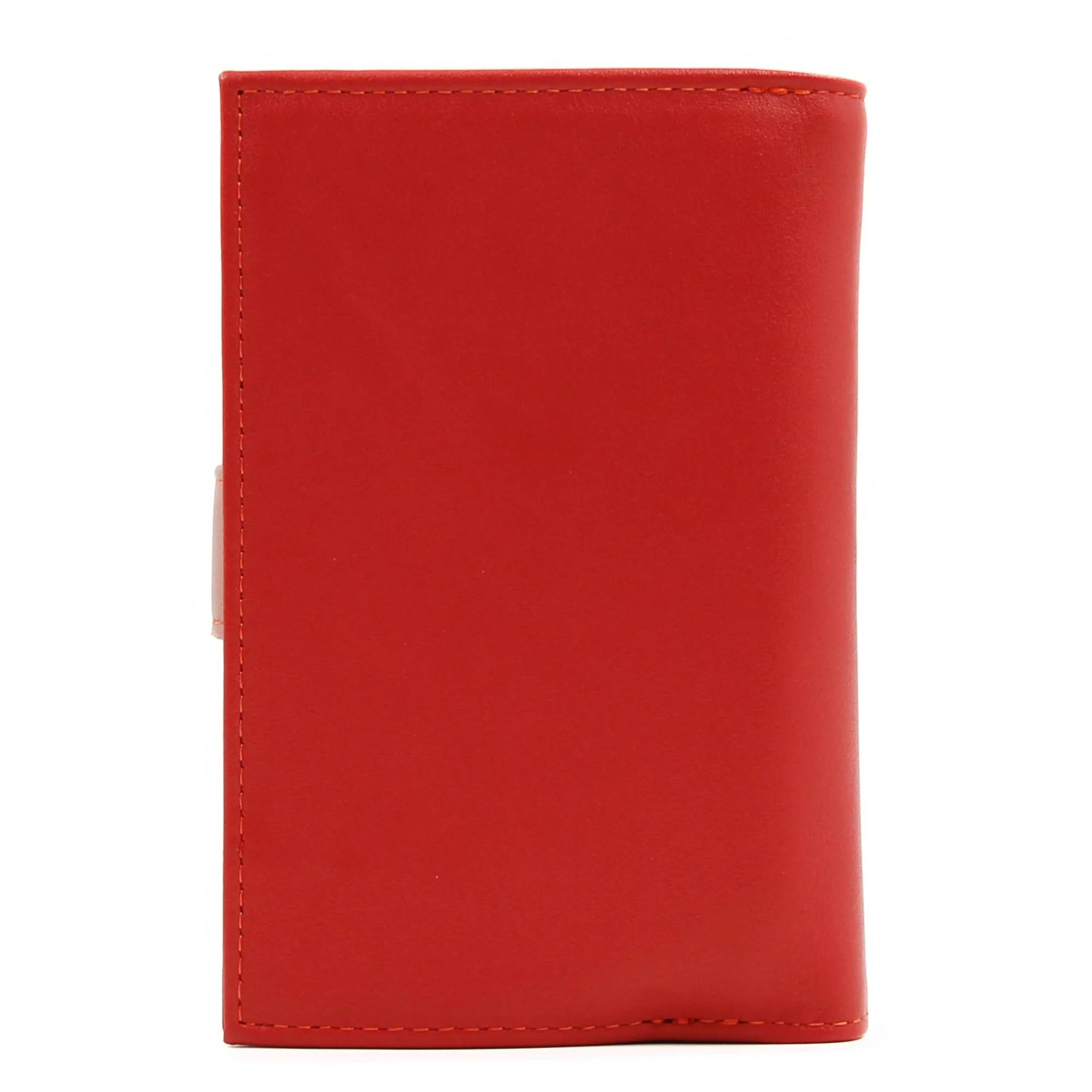 Portefeuille multicolore en cuir 7 fentes - Francinel 57979RGE couleur rouge vue de dos