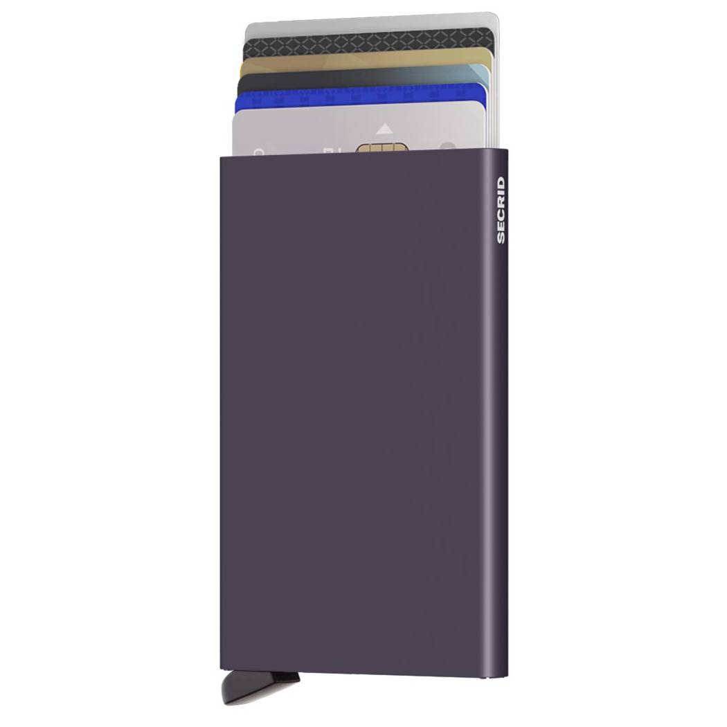 Porte cartes Secrid Cardprotector (6 cartes) aluminium C-Dark Purple (Violet foncé) système d'éjection de cartes