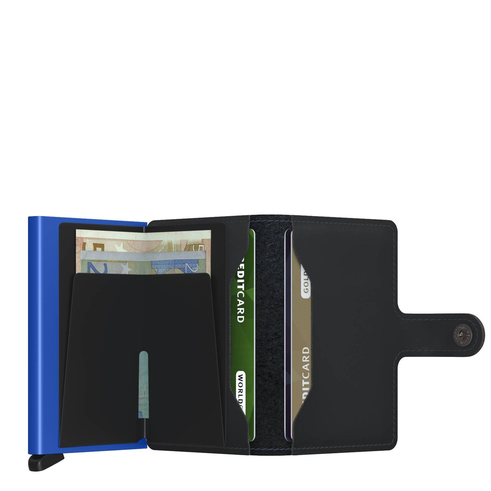 Porte-cartes Secrid Miniwallet Matte MM Black Blue (Noir / Bleu) rangements internes