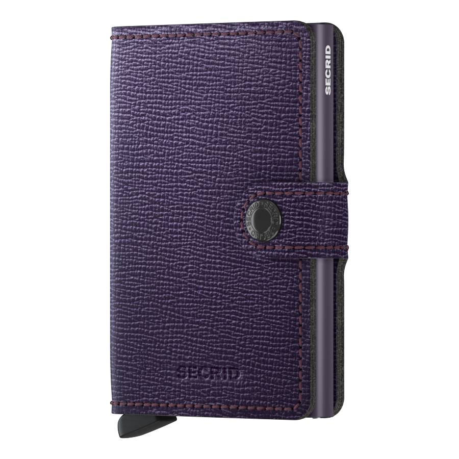 Porte-cartes cuir texturé Secrid Miniwallet Crisple MC Purple (Violet)