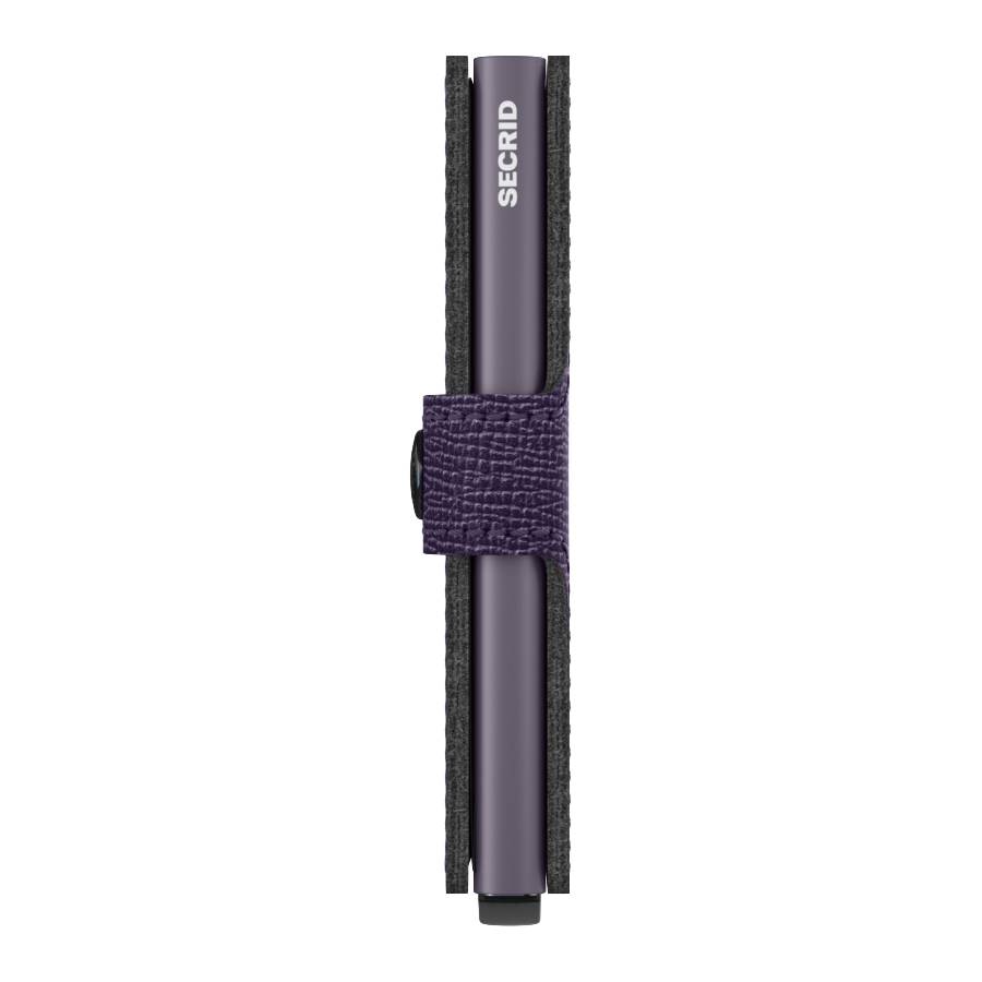 Porte-cartes cuir texturé Secrid Miniwallet Crisple MC Purple (Violet) profil