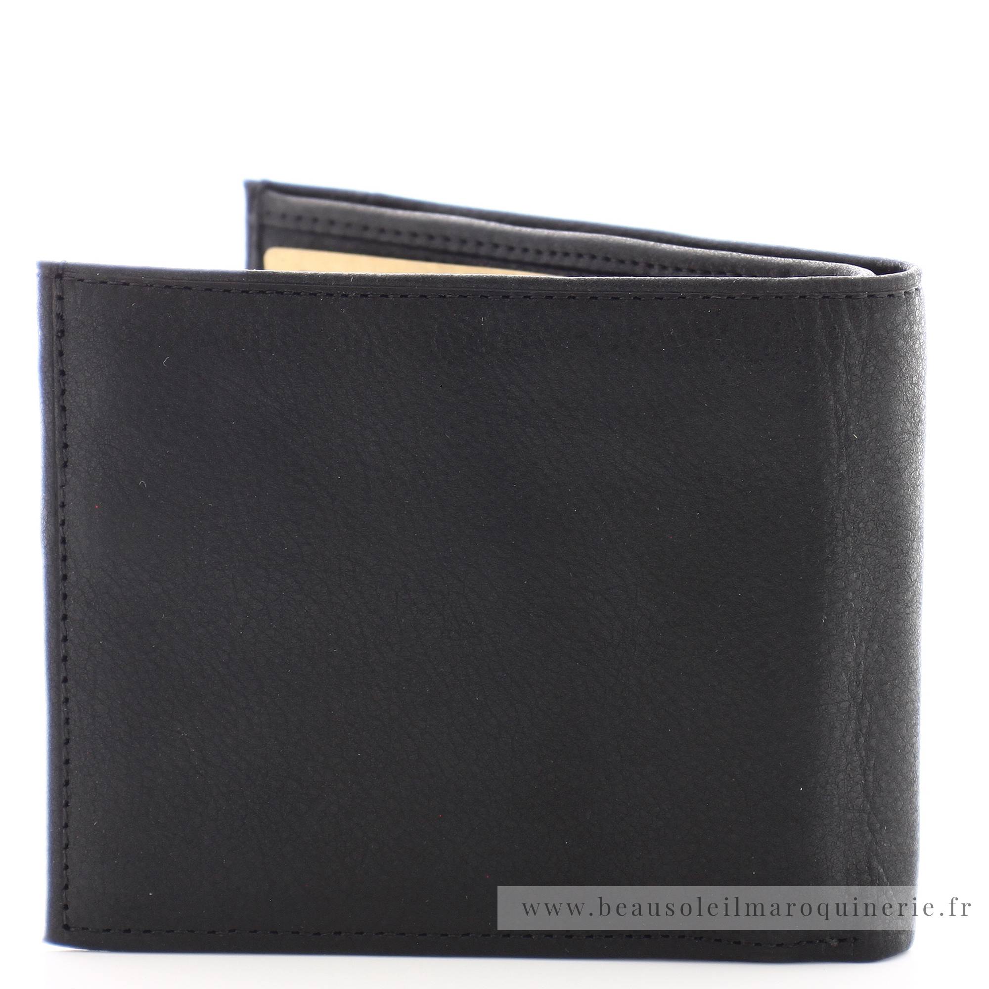 Porte cartes + monnaie en cuir de vachette Arthur & Aston 1438-573 A couleur noir vue de dos