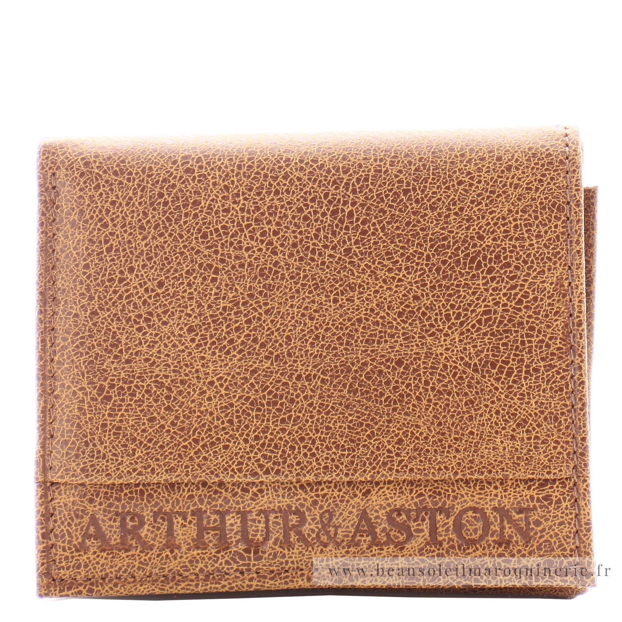 Porte-monnaie 2 volets Arthur & Aston Diego 1438-771 B couleur cognac vue de face